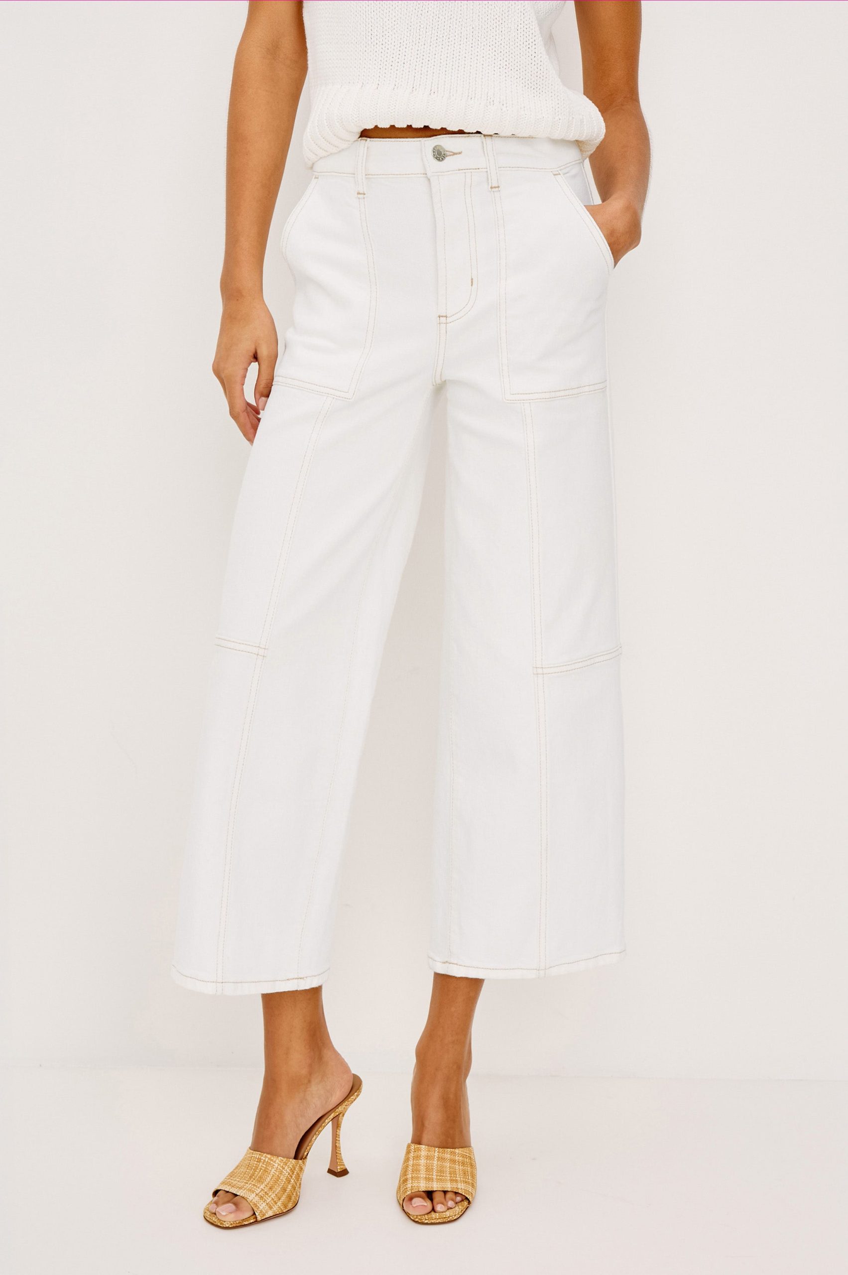 GETTY CROP WIDE LEG - VINTAGE ECRU UTILITY - Image 4