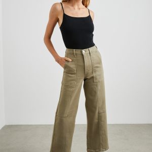 GETTY CROP WIDE LEG - WASHED OLIVE UTILITY
