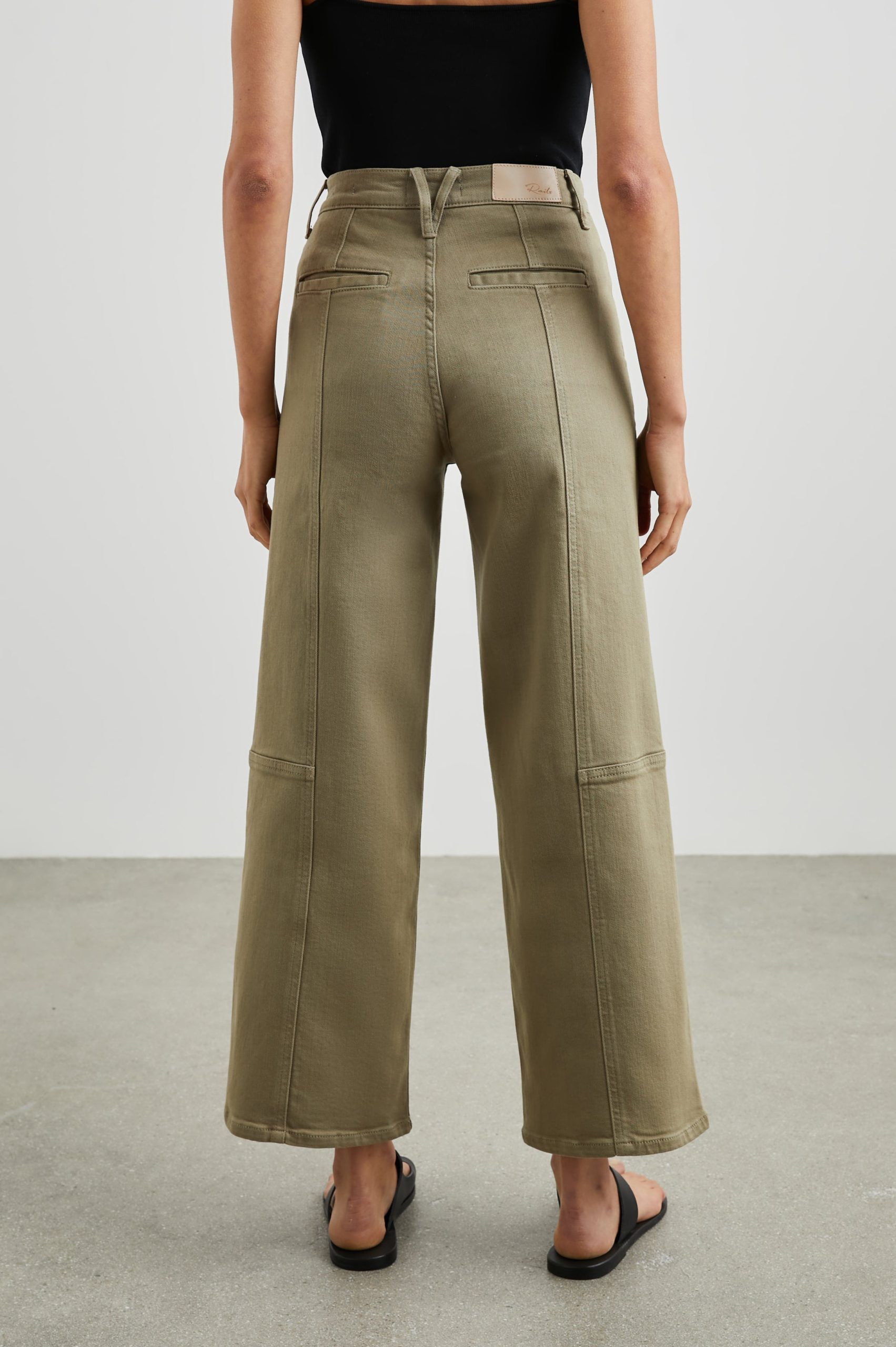GETTY CROP WIDE LEG - WASHED OLIVE UTILITY - Image 4