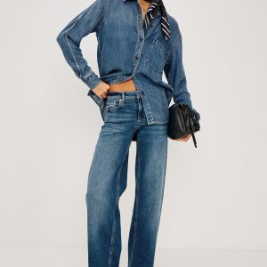 GETTY LOW RISE WIDE LEG - LAGOON
