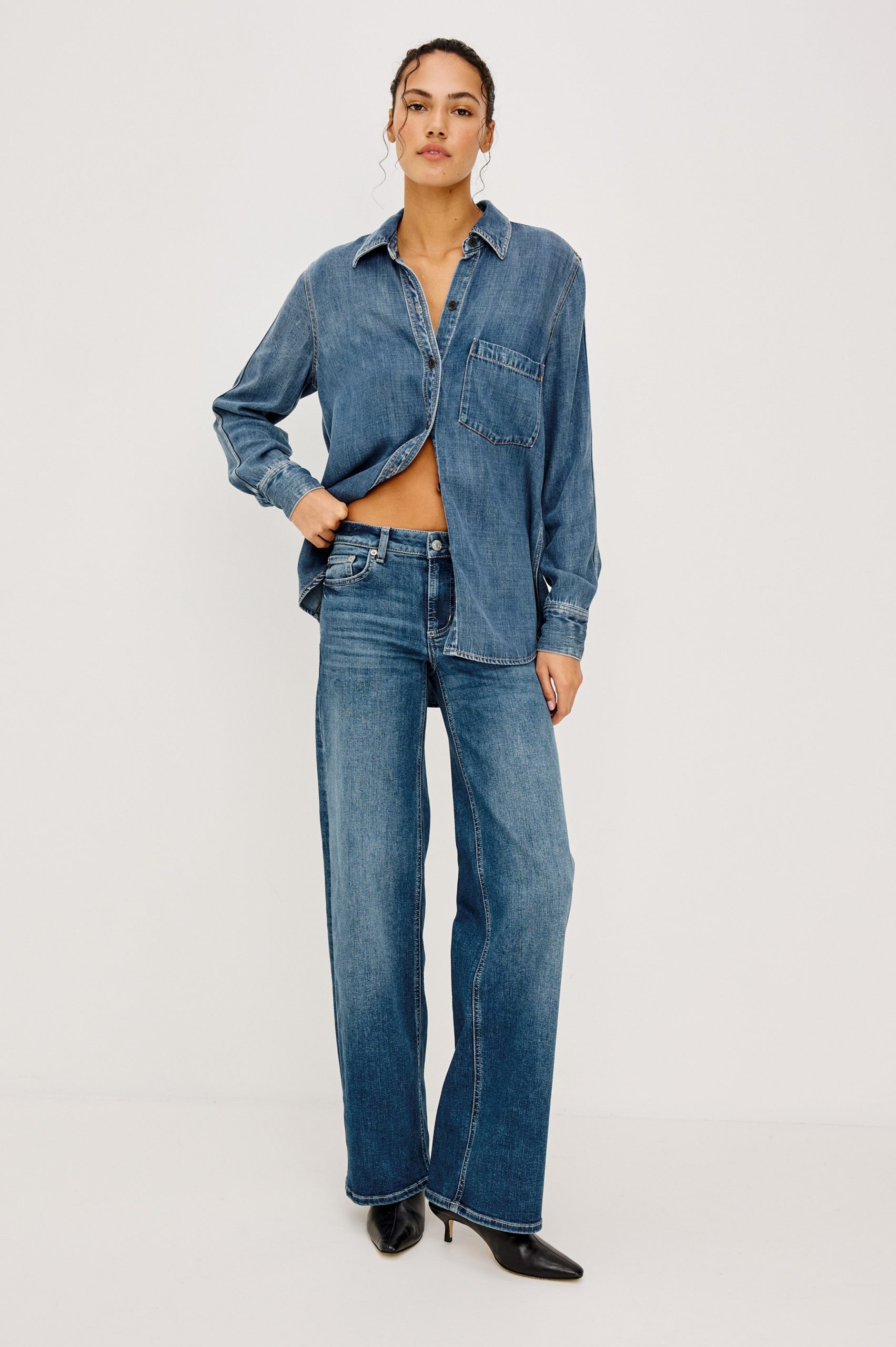 GETTY LOW RISE WIDE LEG - LAGOON - Image 3