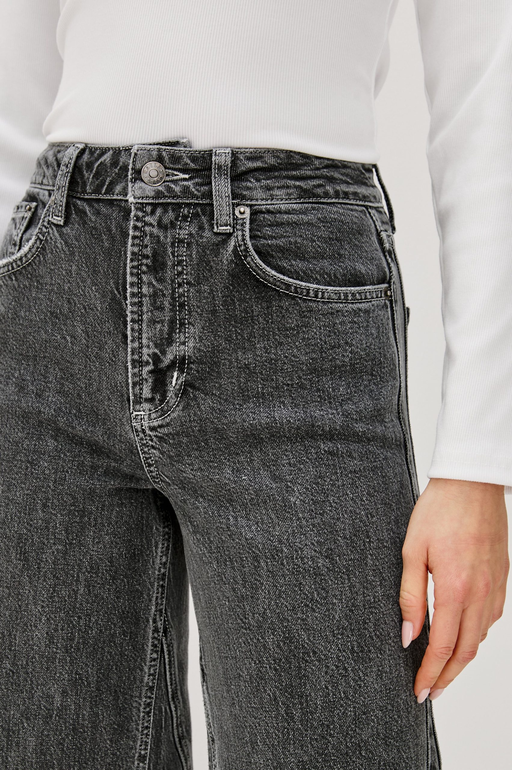 GETTY TWIST SEAM WIDE LEG - WASHED CHARCOAL - Image 2