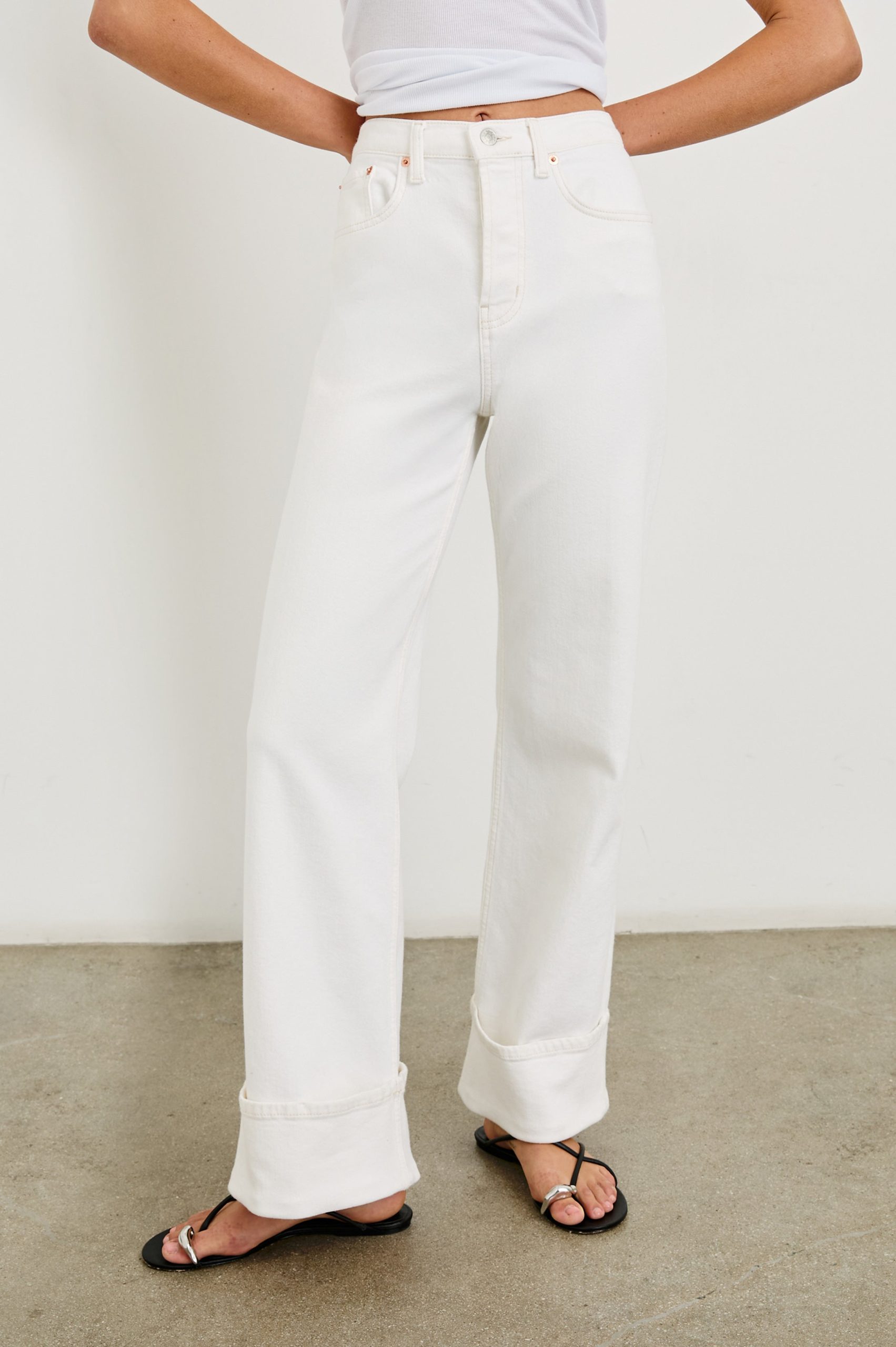 GETTY WIDE LEG - VINTAGE ECRU CUFFED - Image 3