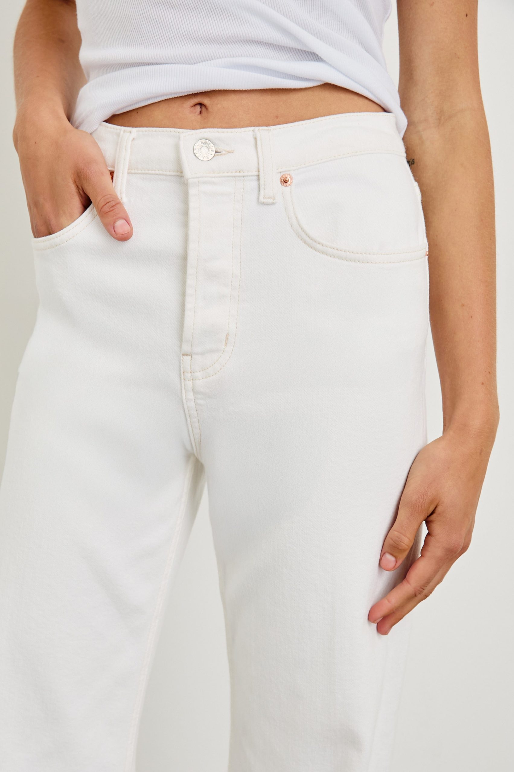 GETTY WIDE LEG - VINTAGE ECRU CUFFED - Image 2