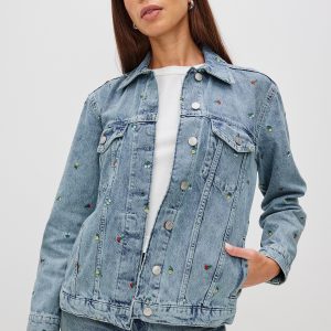 GROVE BOYFRIEND TRUCKER JACKET - FLOWER FIELD