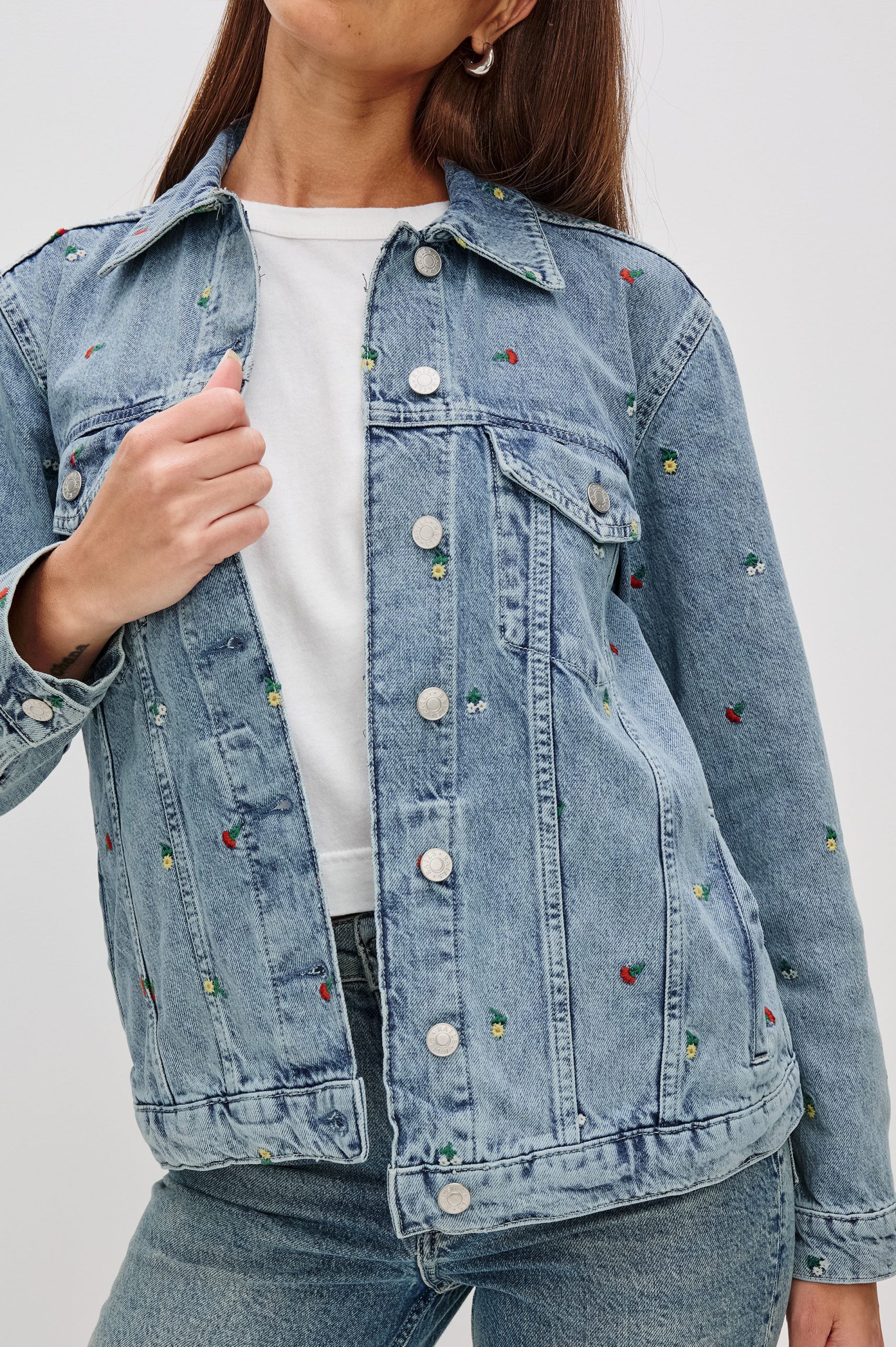 GROVE BOYFRIEND TRUCKER JACKET - FLOWER FIELD - Image 2