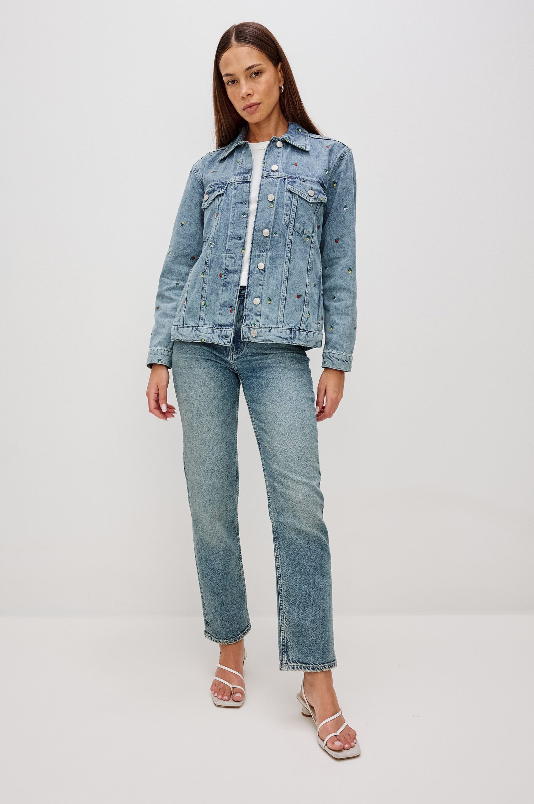 GROVE BOYFRIEND TRUCKER JACKET - FLOWER FIELD - Image 3