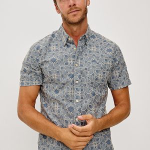 HALE SHIRT - WHIRLING DAISY STEEL