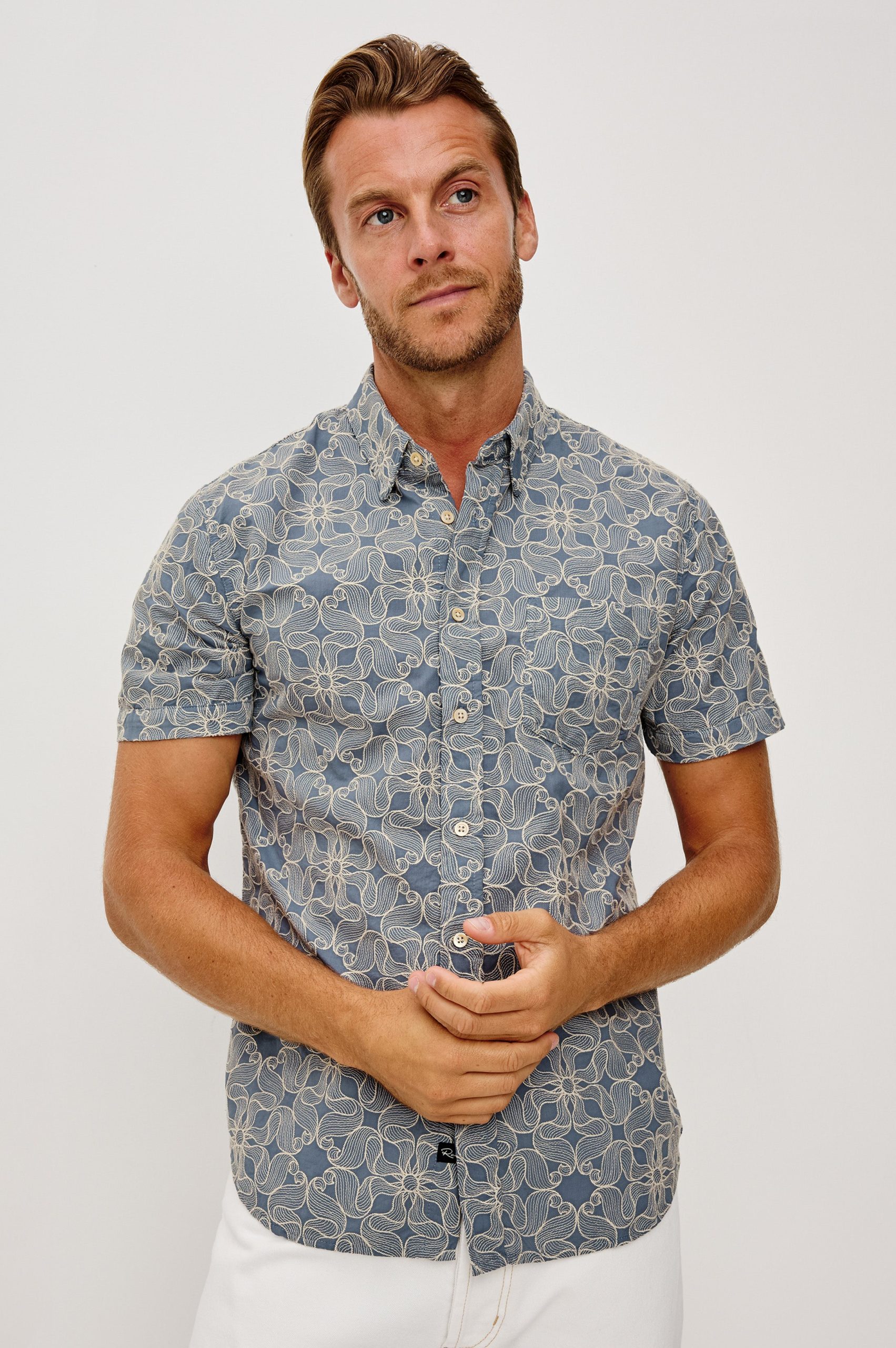 HALE SHIRT - WHIRLING DAISY STEEL