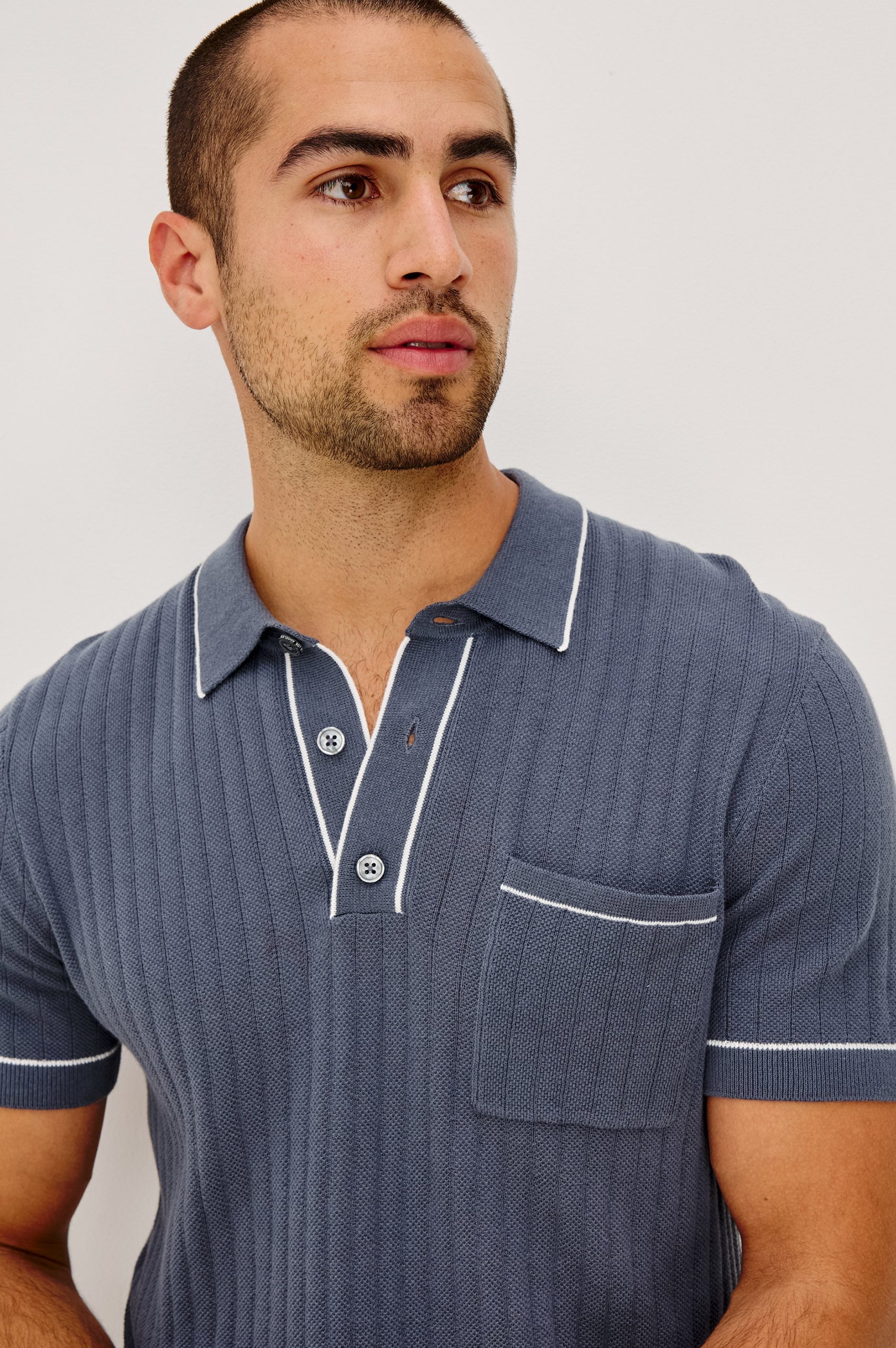 HARDY POLO SHIRT - FADED NAVY - Image 2