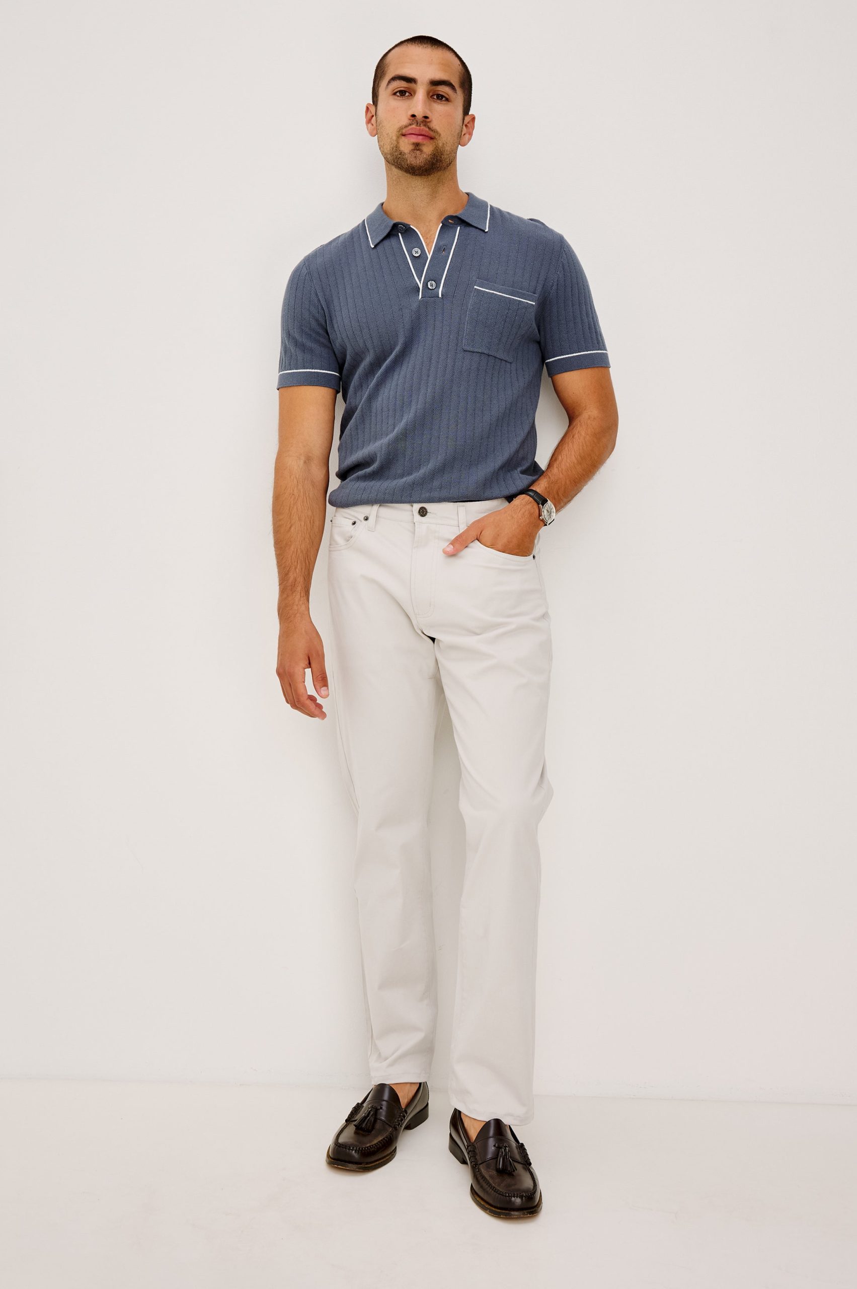 HARDY POLO SHIRT - FADED NAVY - Image 3