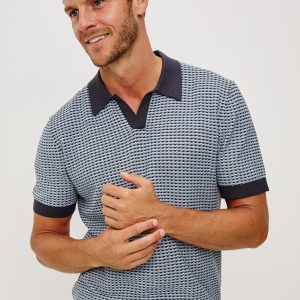 HAYDEN POLO SHIRT - BLUE LAGOON RIPPLE