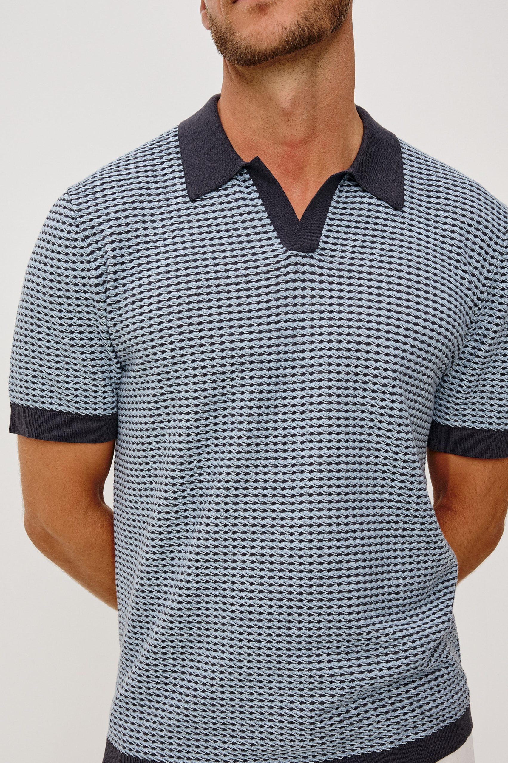 HAYDEN POLO SHIRT - BLUE LAGOON RIPPLE - Image 2