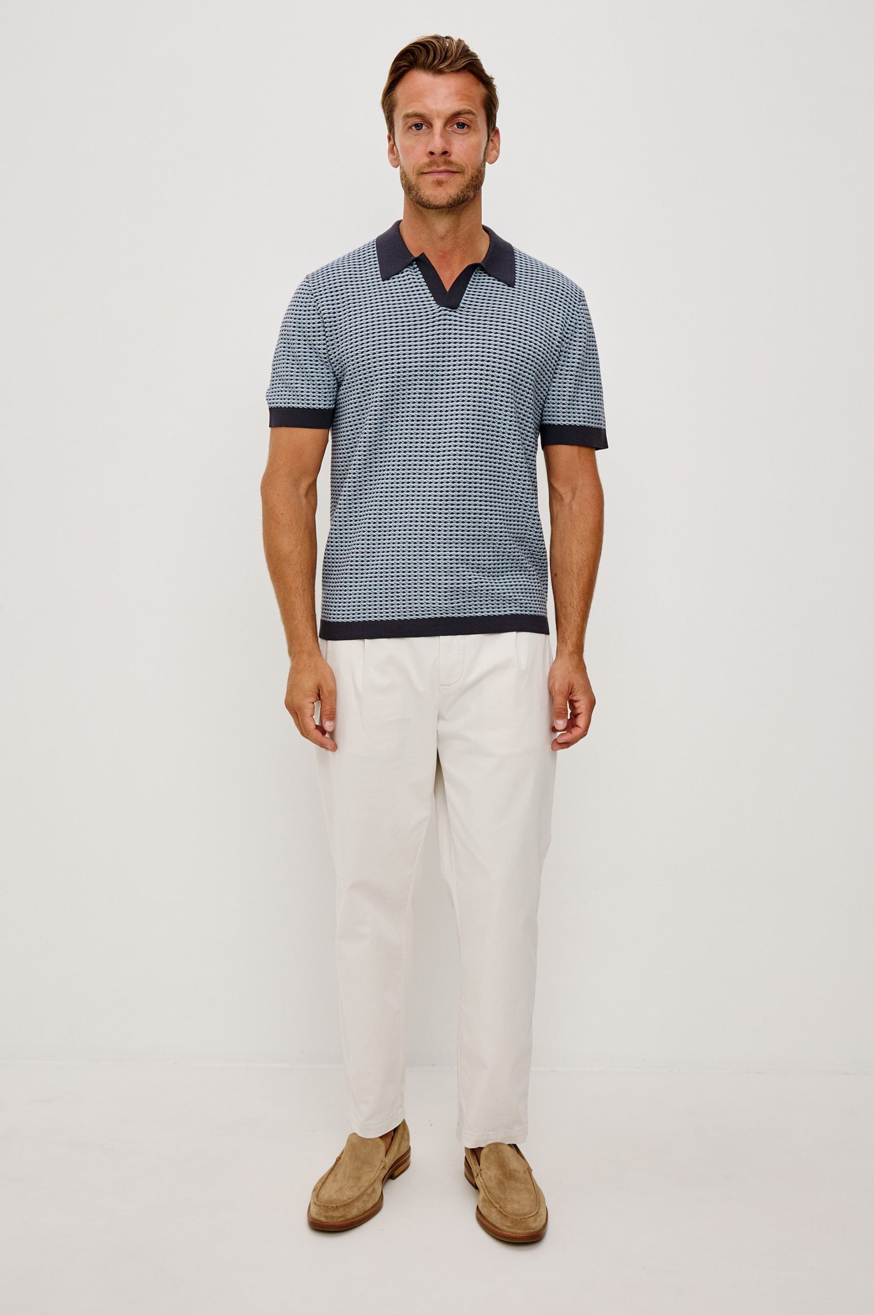 HAYDEN POLO SHIRT - BLUE LAGOON RIPPLE - Image 3