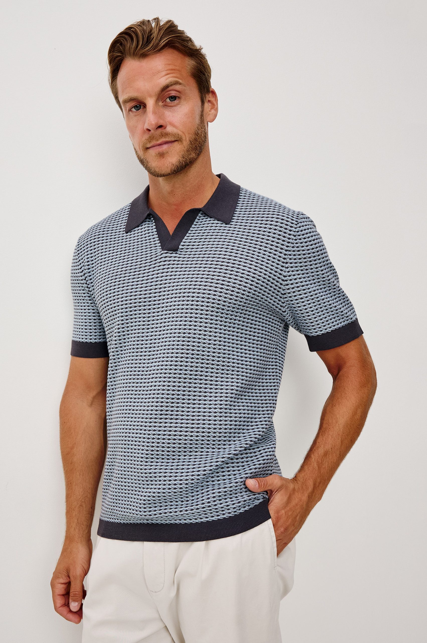 HAYDEN POLO SHIRT - BLUE LAGOON RIPPLE - Image 4