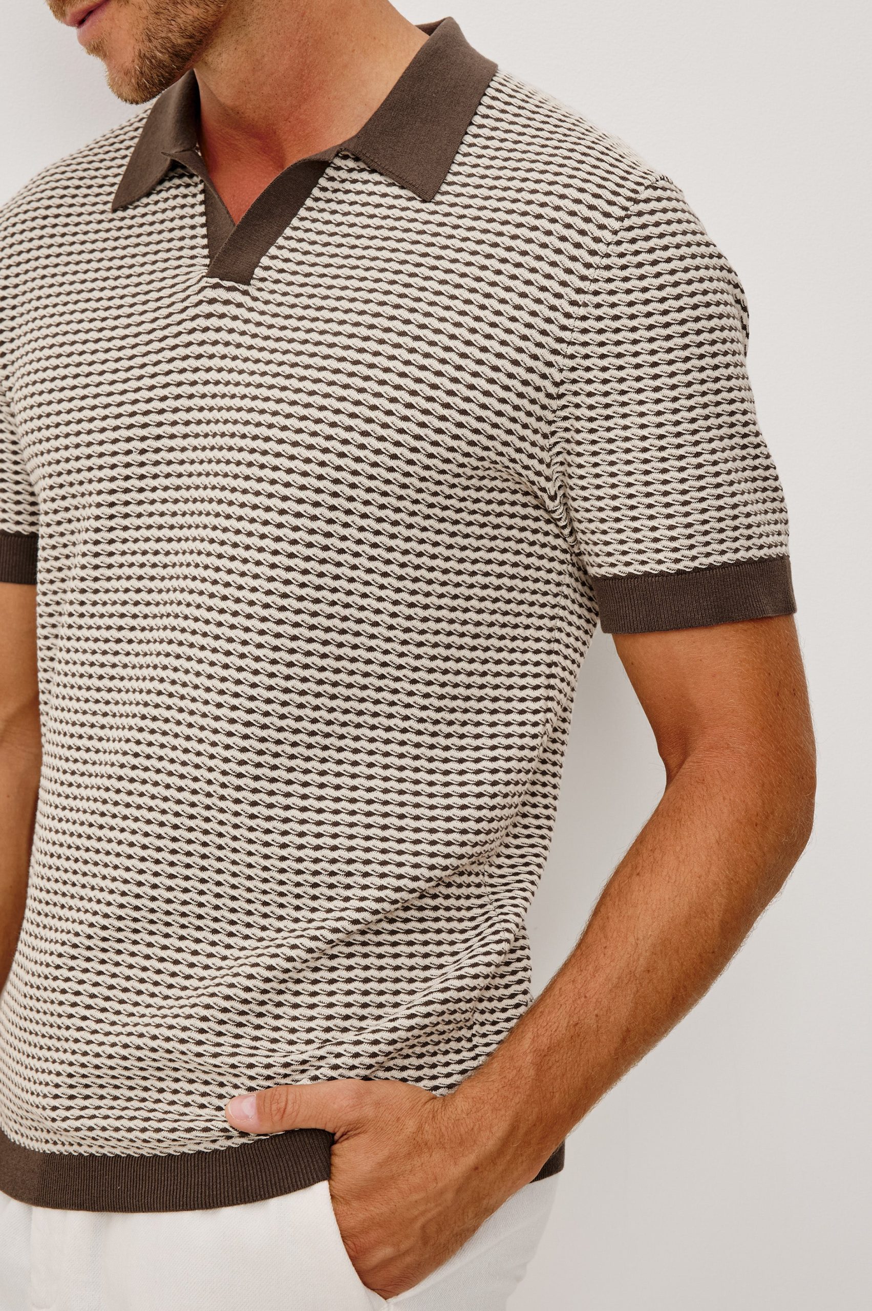 HAYDEN POLO SHIRT - OLIVE OAT RIPPLE - Image 2
