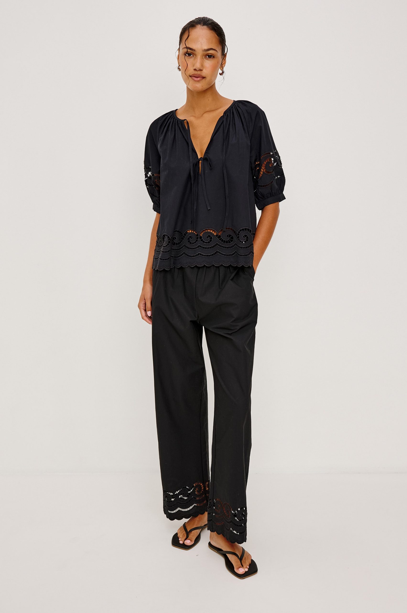 HENRIK PANT - BLACK EMBROIDERY - Image 3
