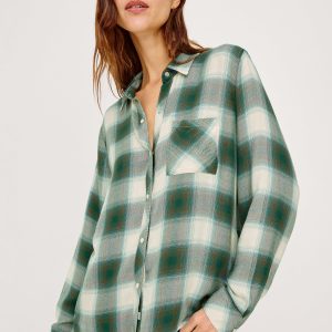 HUNTER SHIRT - IVORY OLIVE TEAL
