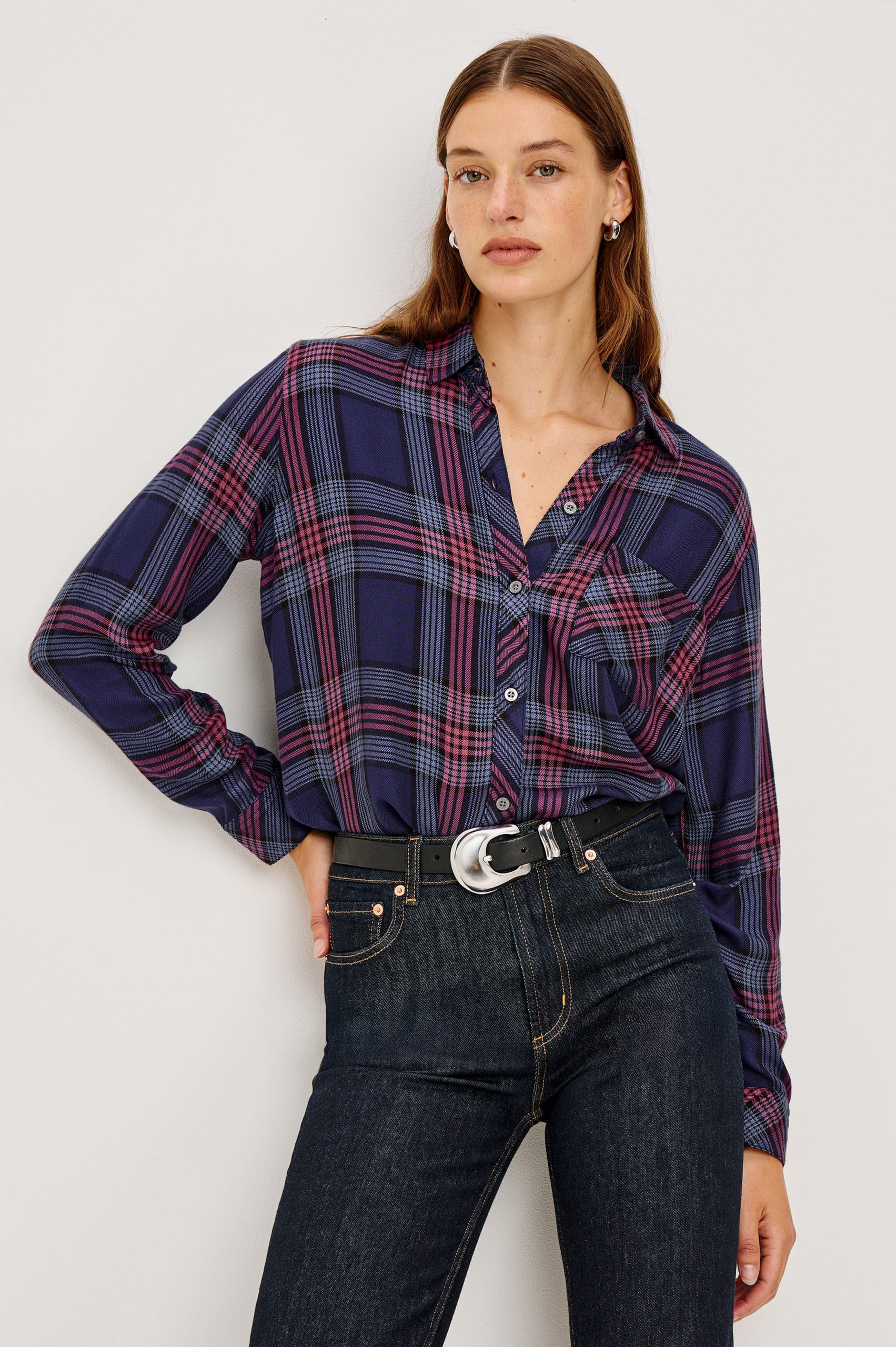HUNTER SHIRT - NAVY ROSE ASTOR - Image 3