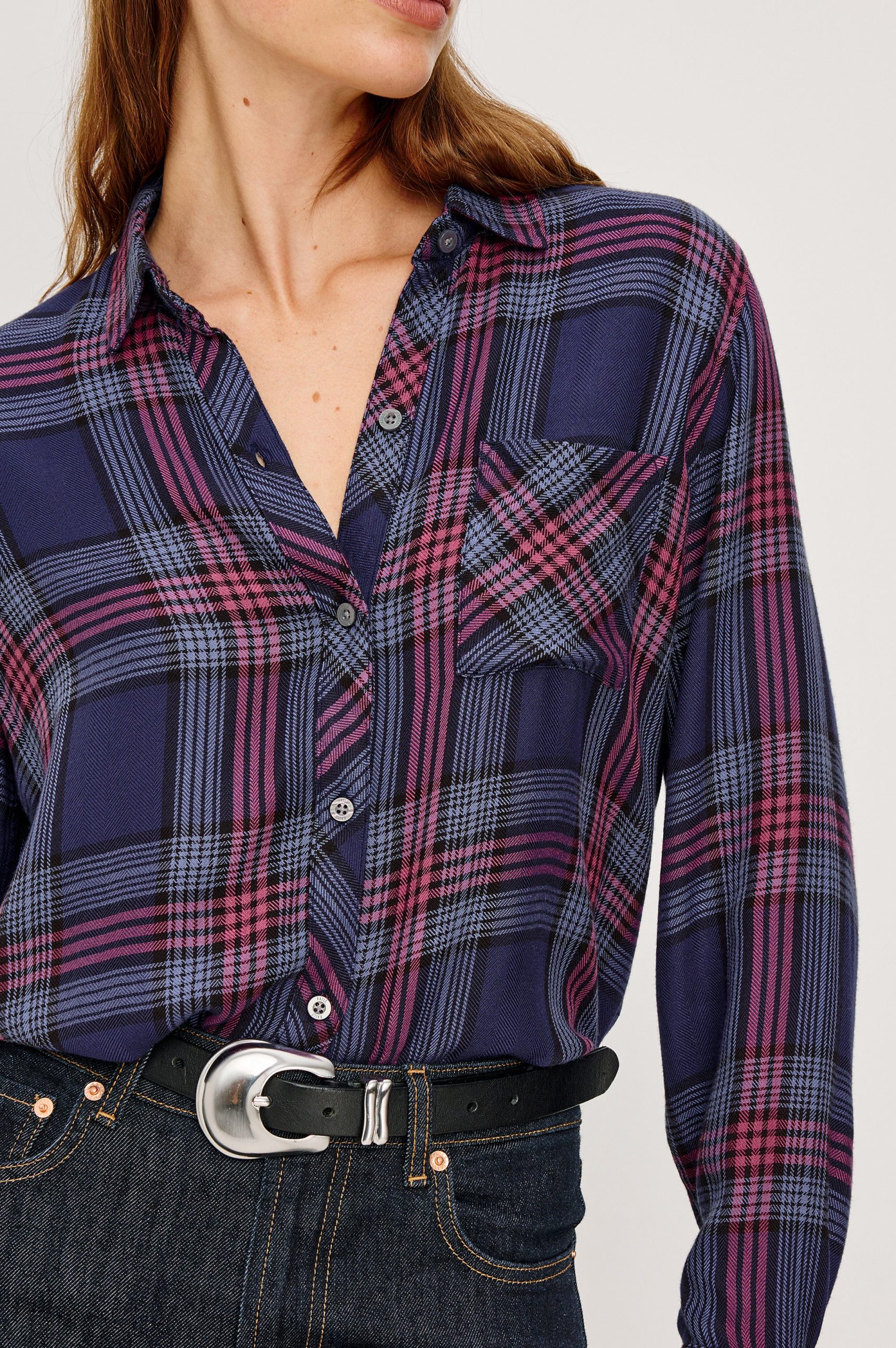 HUNTER SHIRT - NAVY ROSE ASTOR - Image 2