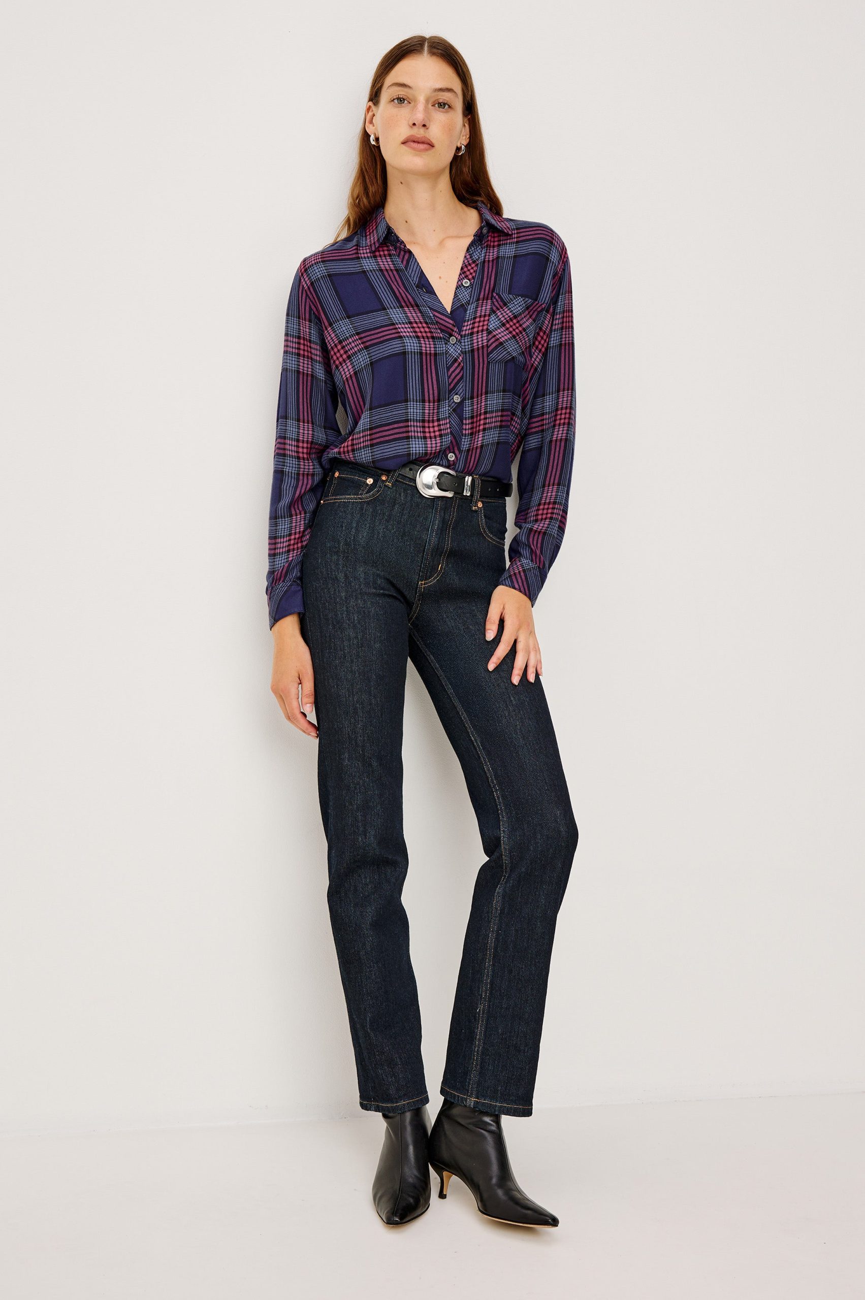 HUNTER SHIRT - NAVY ROSE ASTOR - Image 4