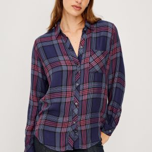 HUNTER SHIRT - NAVY ROSE ASTOR