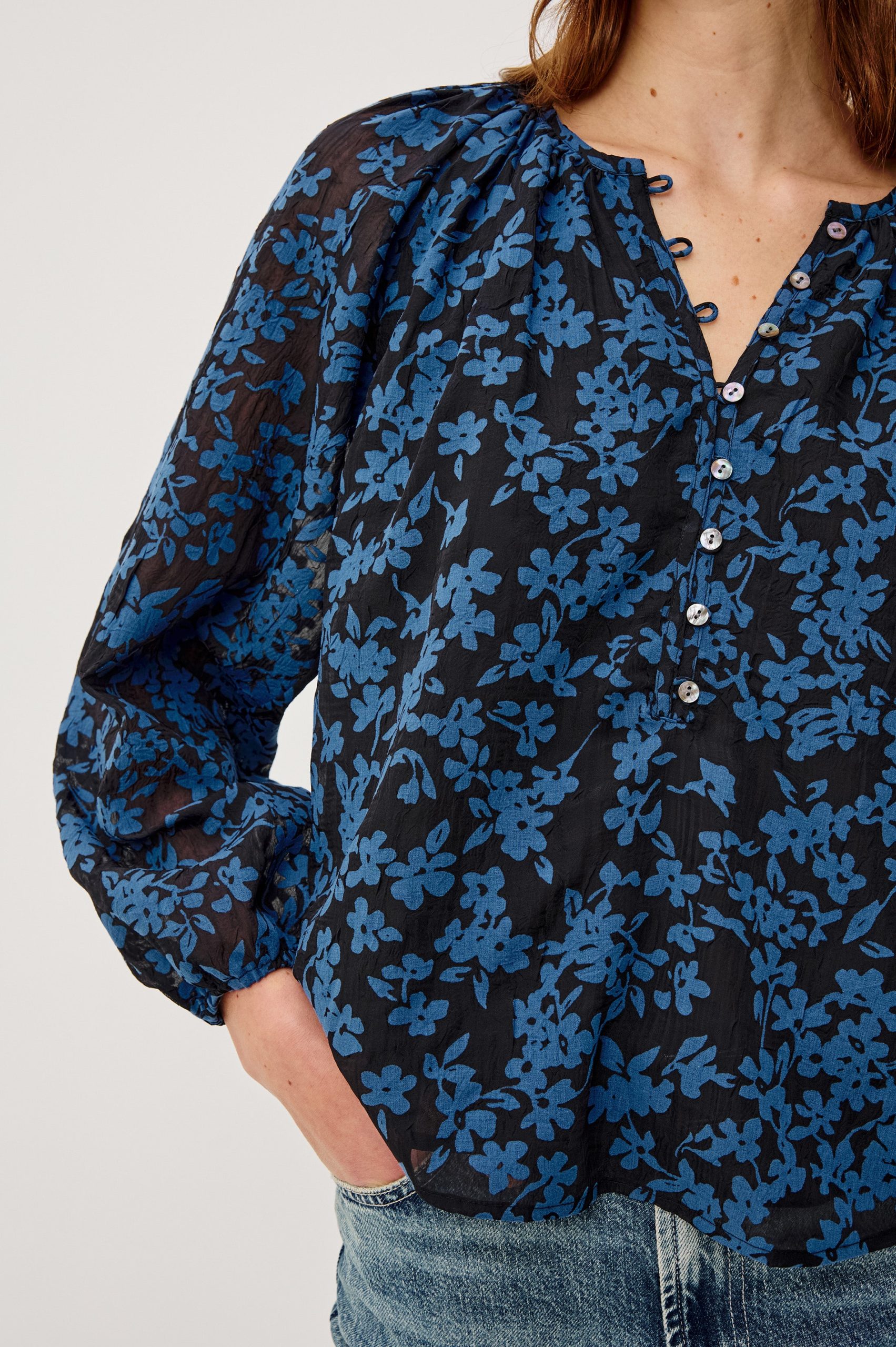 INDI TOP - MIDNIGHT SILHOUETTE FLORAL - Image 2