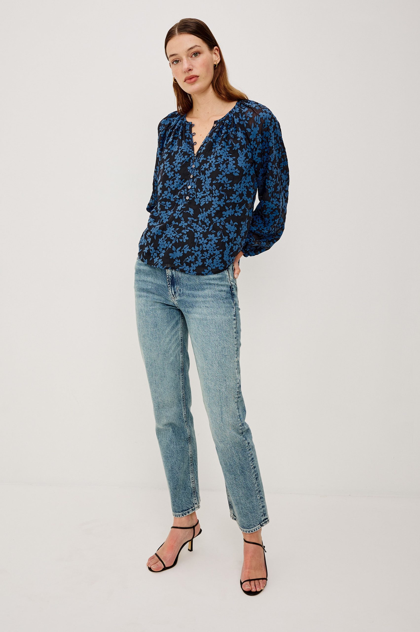 INDI TOP - MIDNIGHT SILHOUETTE FLORAL - Image 3