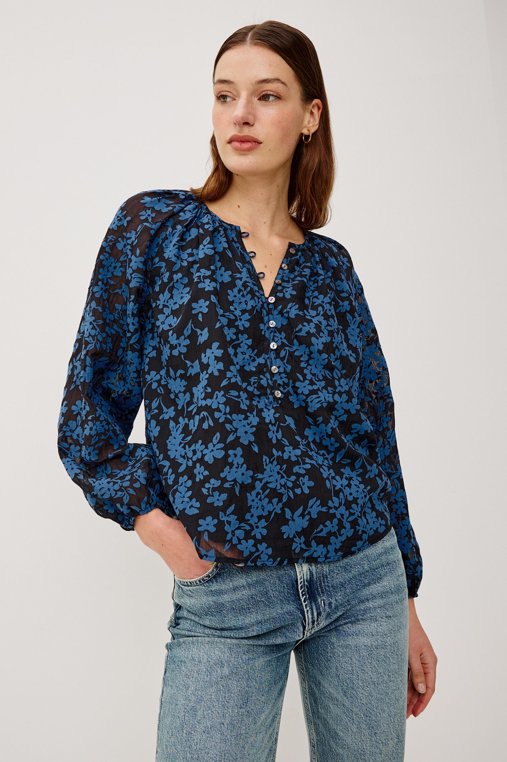 INDI TOP - MIDNIGHT SILHOUETTE FLORAL - Image 4