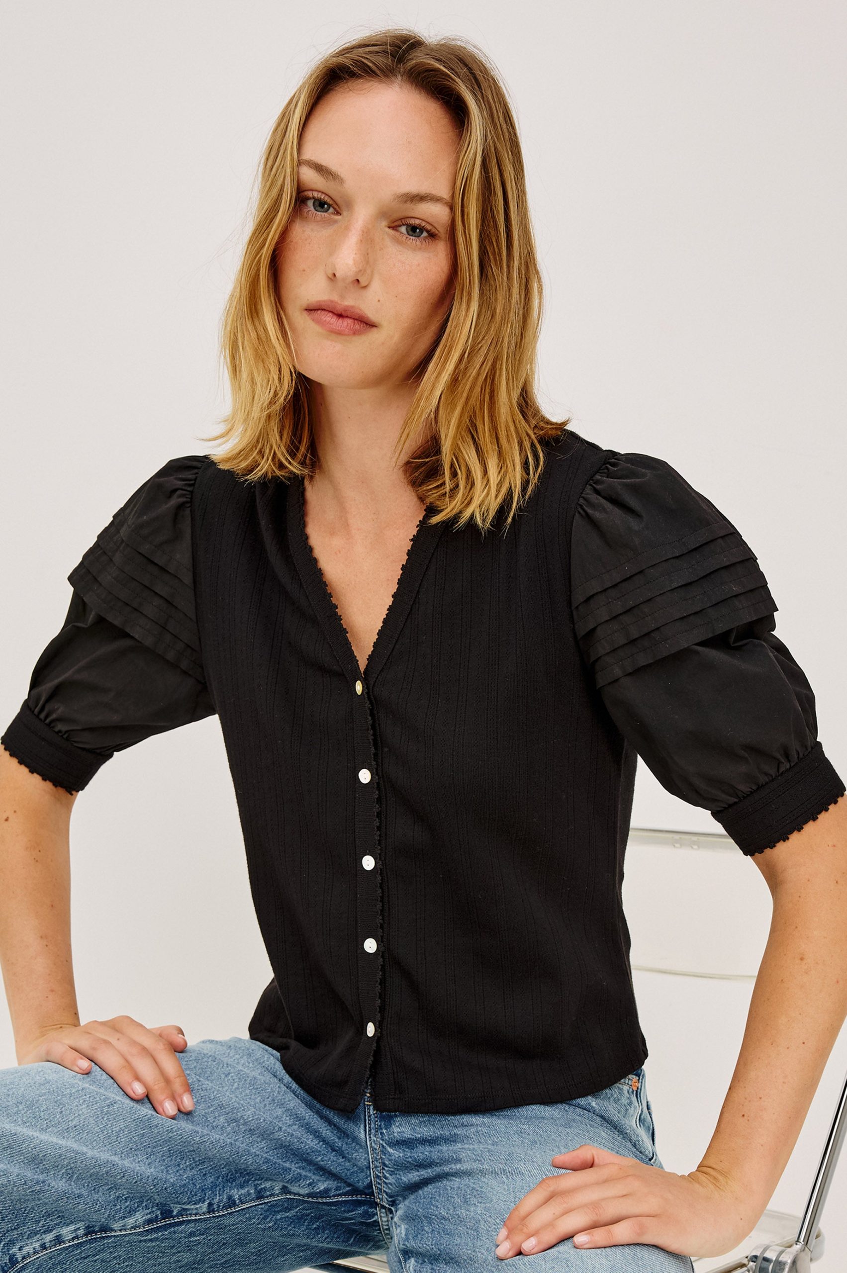 JESSIE SHIRT - BLACK - Image 4