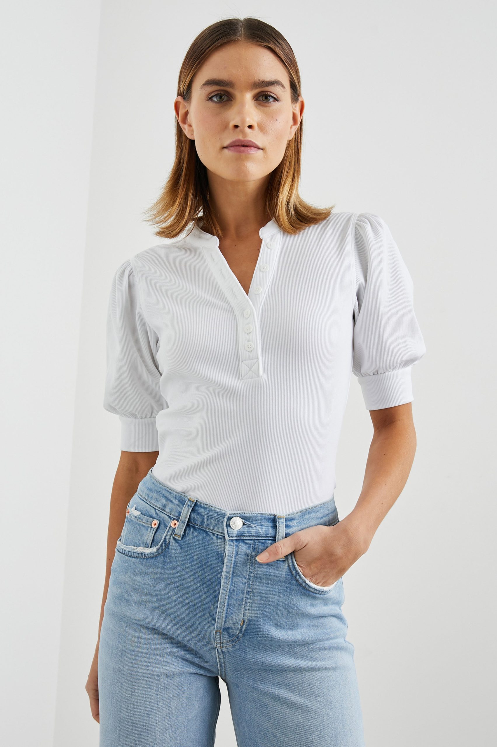 JEWEL TOP - WHITE RIB