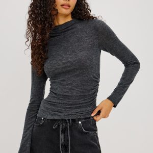 JOELLE TOP - CHARCOAL