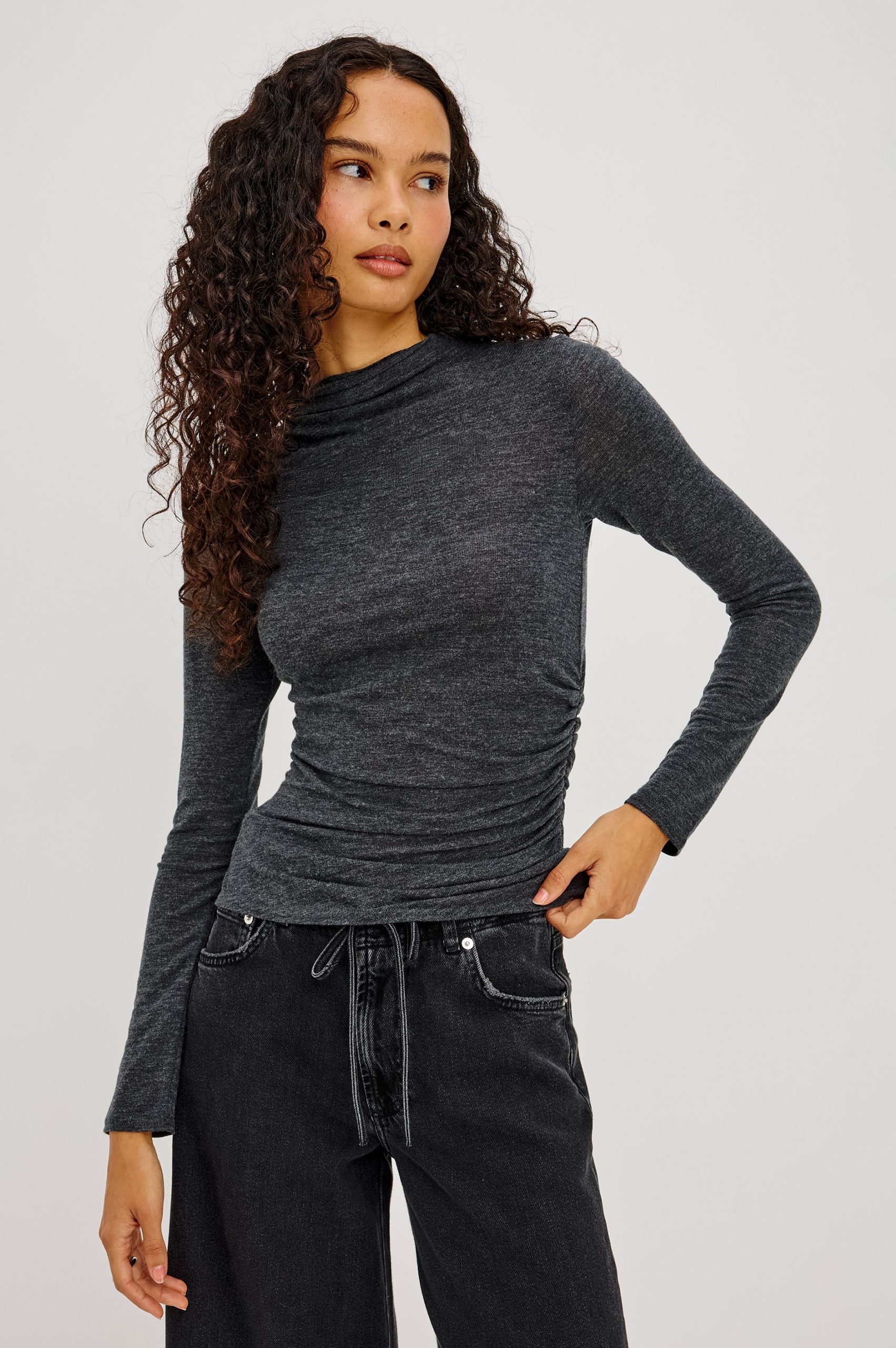 JOELLE TOP - CHARCOAL