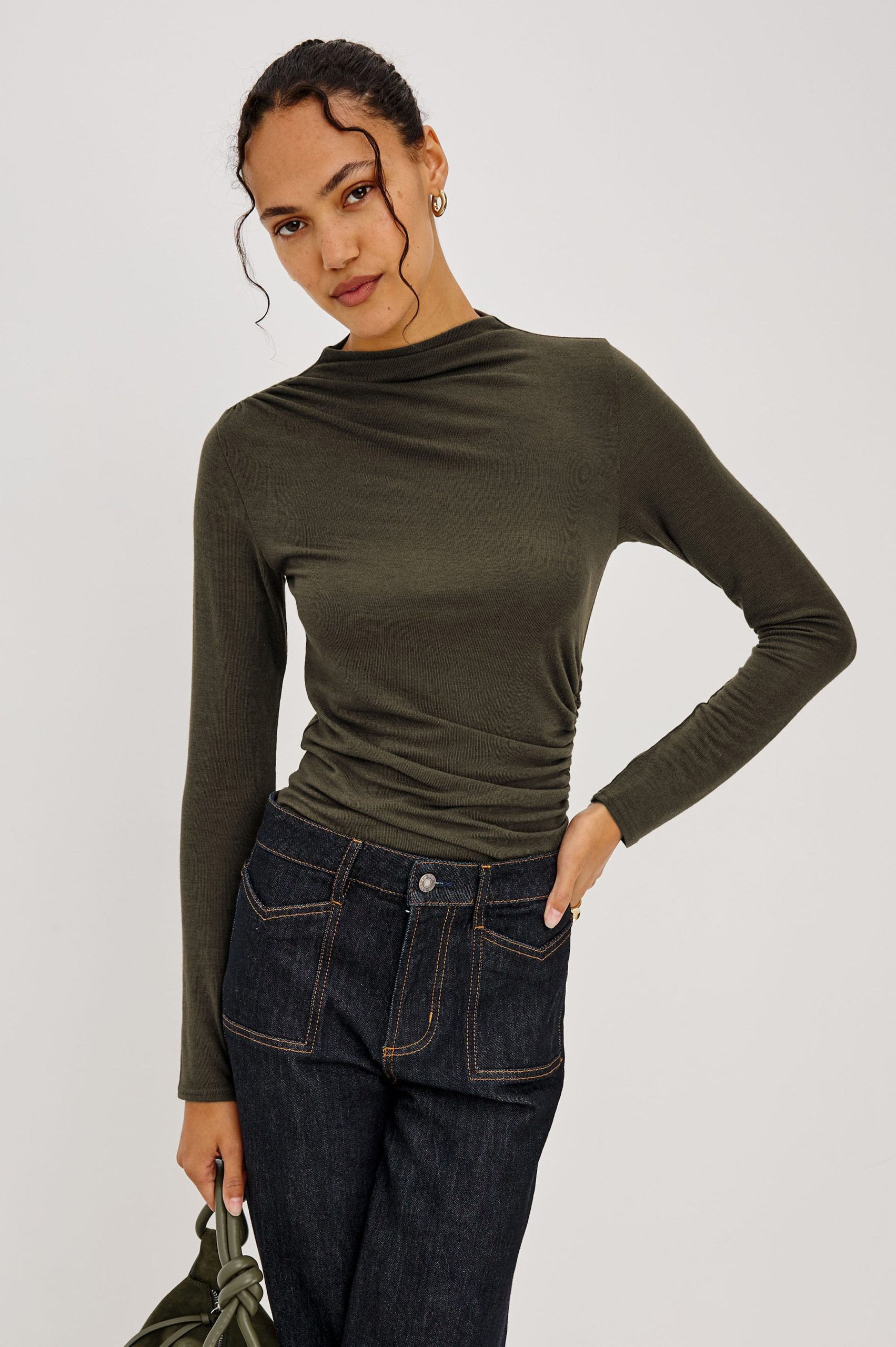JOELLE TOP - HEATHER OLIVE