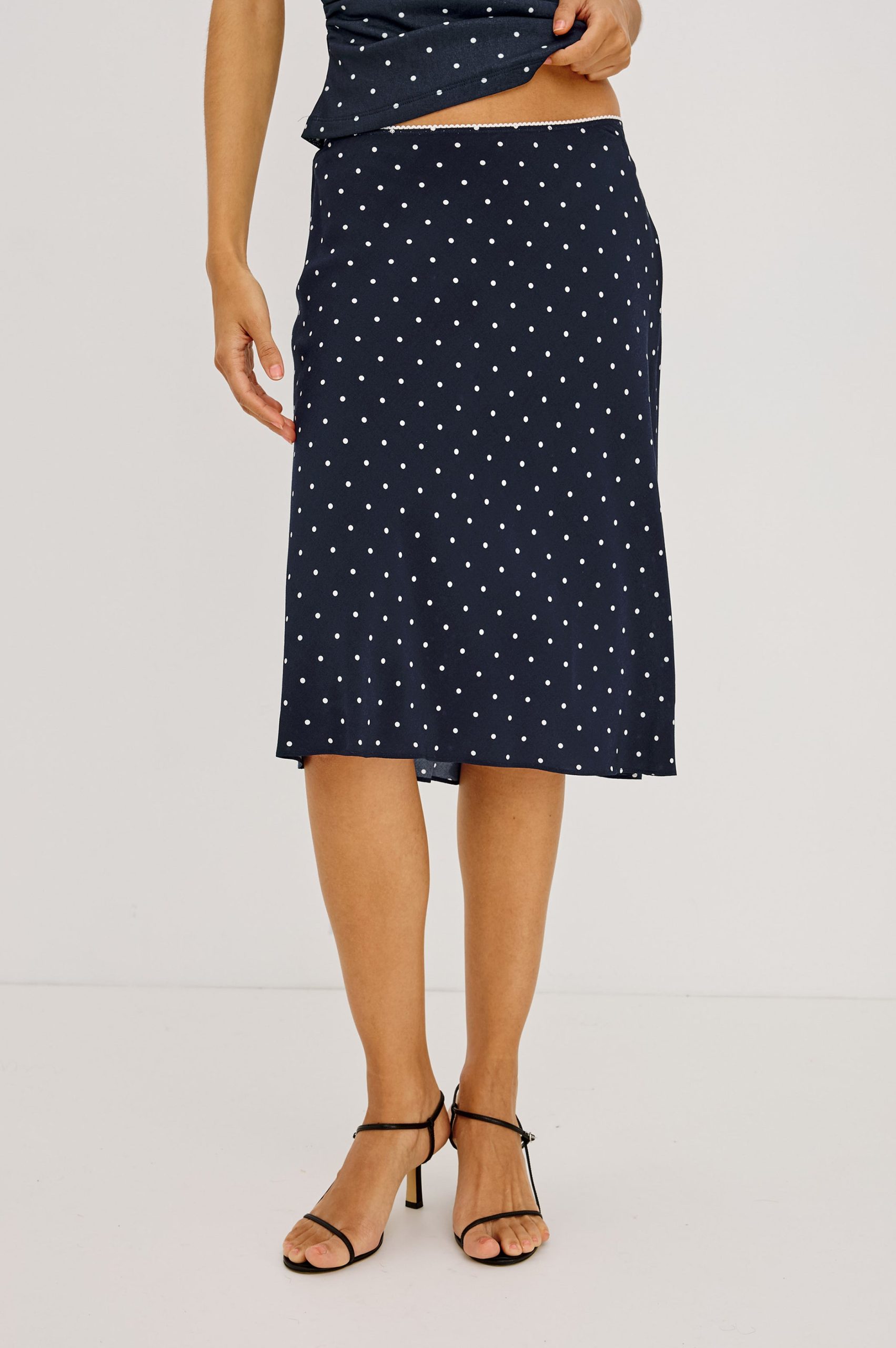 JOLENE SKIRT - NAVY POLKA DOTS - Image 4