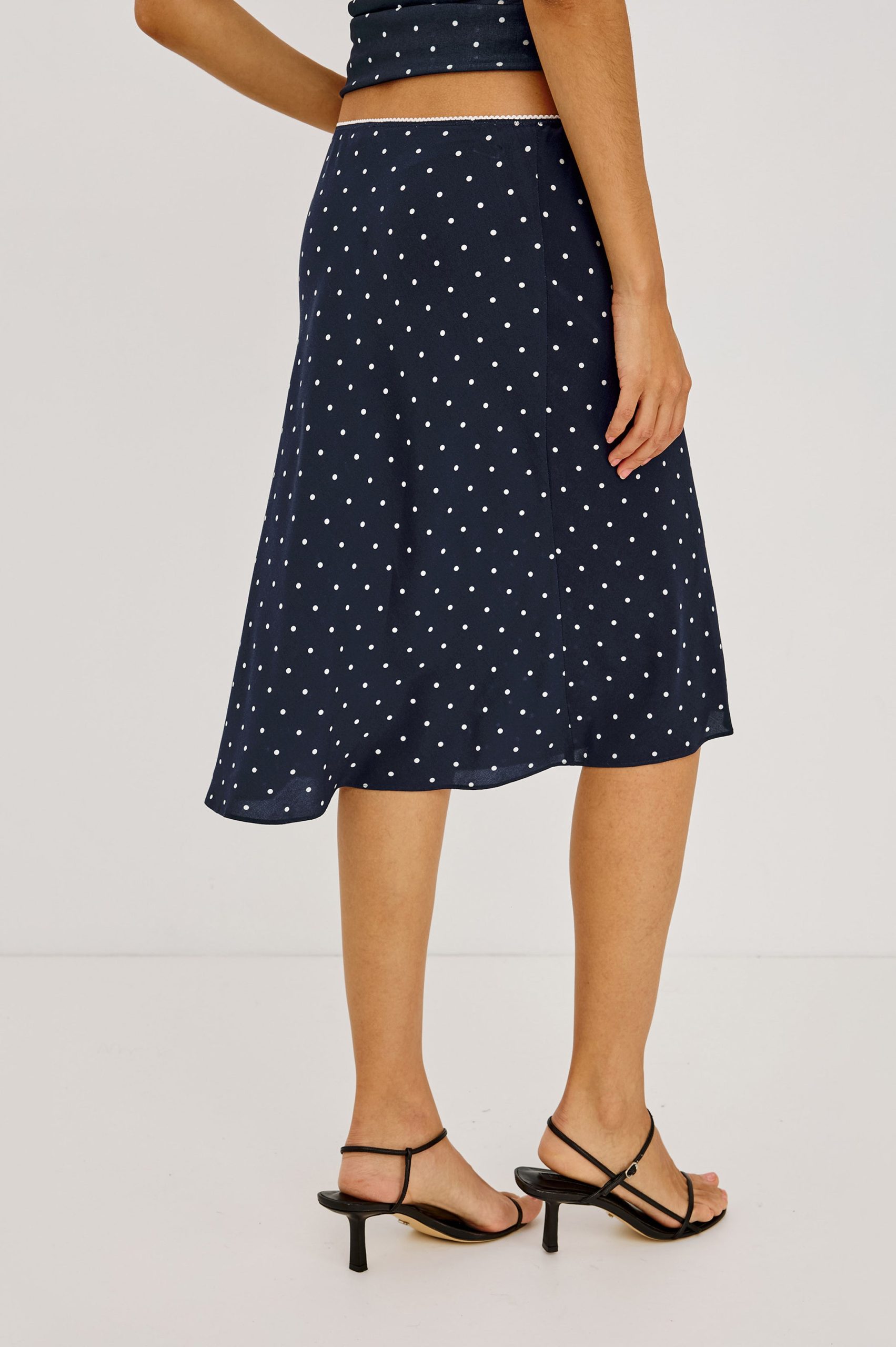 JOLENE SKIRT - NAVY POLKA DOTS - Image 5