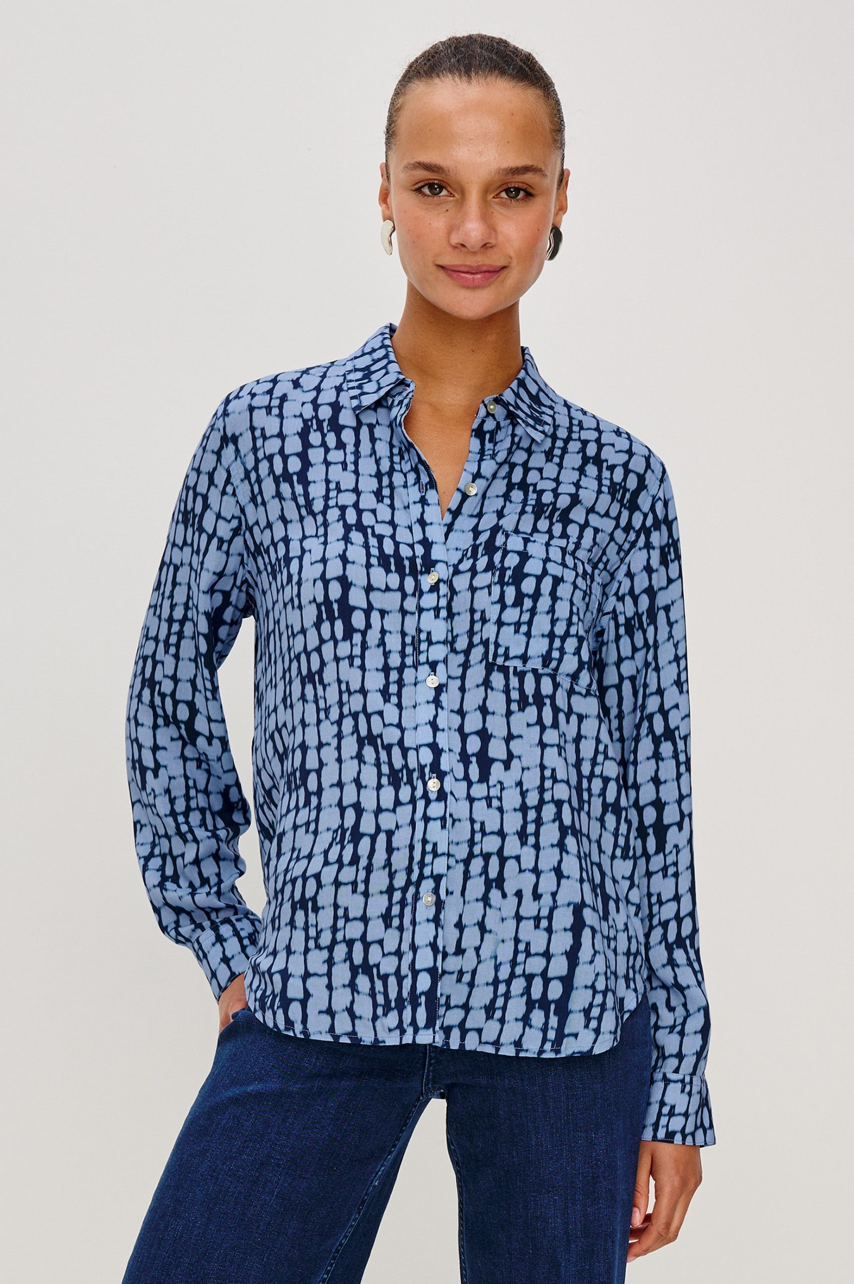 JOSEPHINE SHIRT - INDIGO SHIBORI