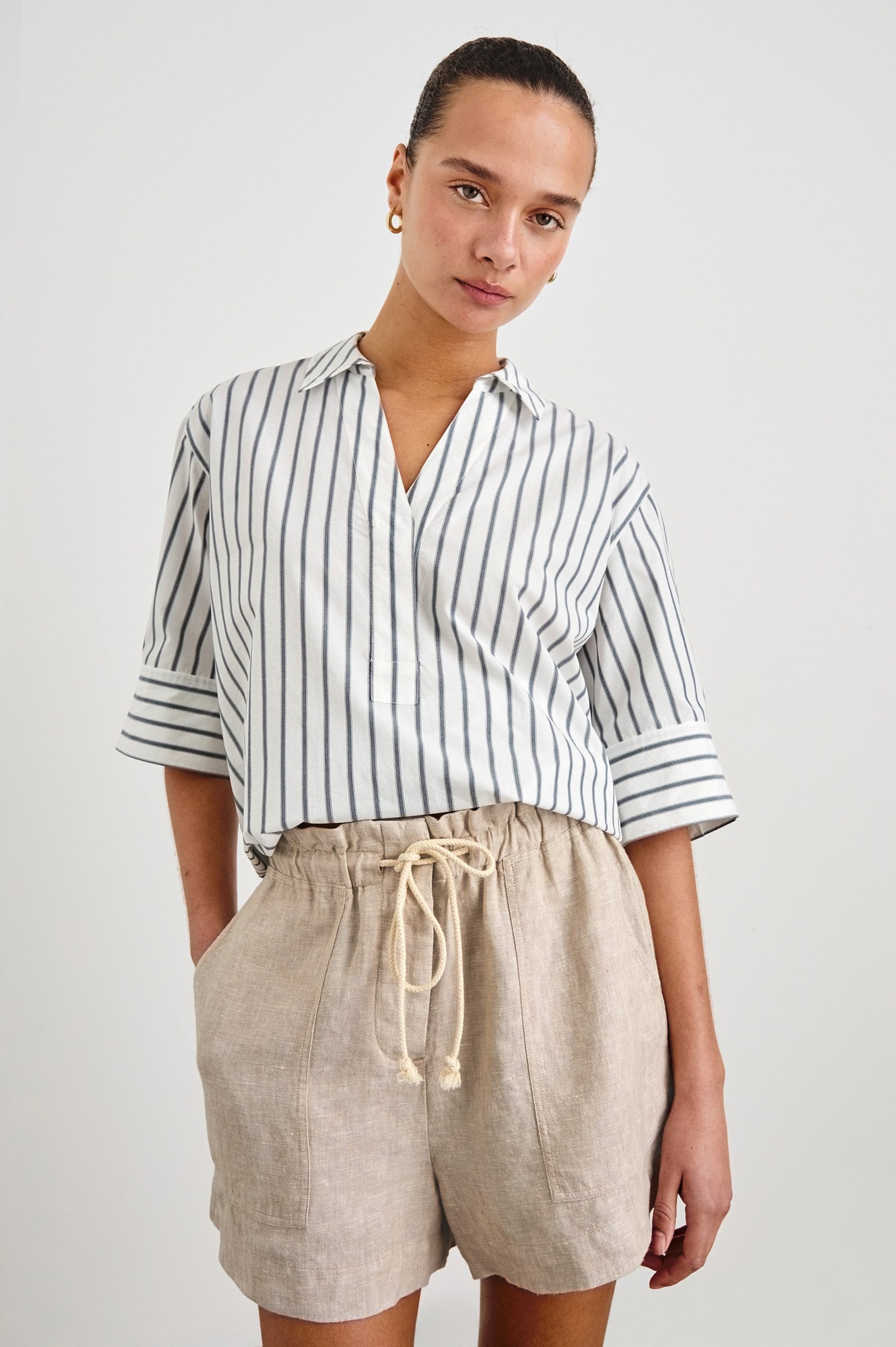 JUDA TOP - CHALK SLATE STRIPE - Image 4