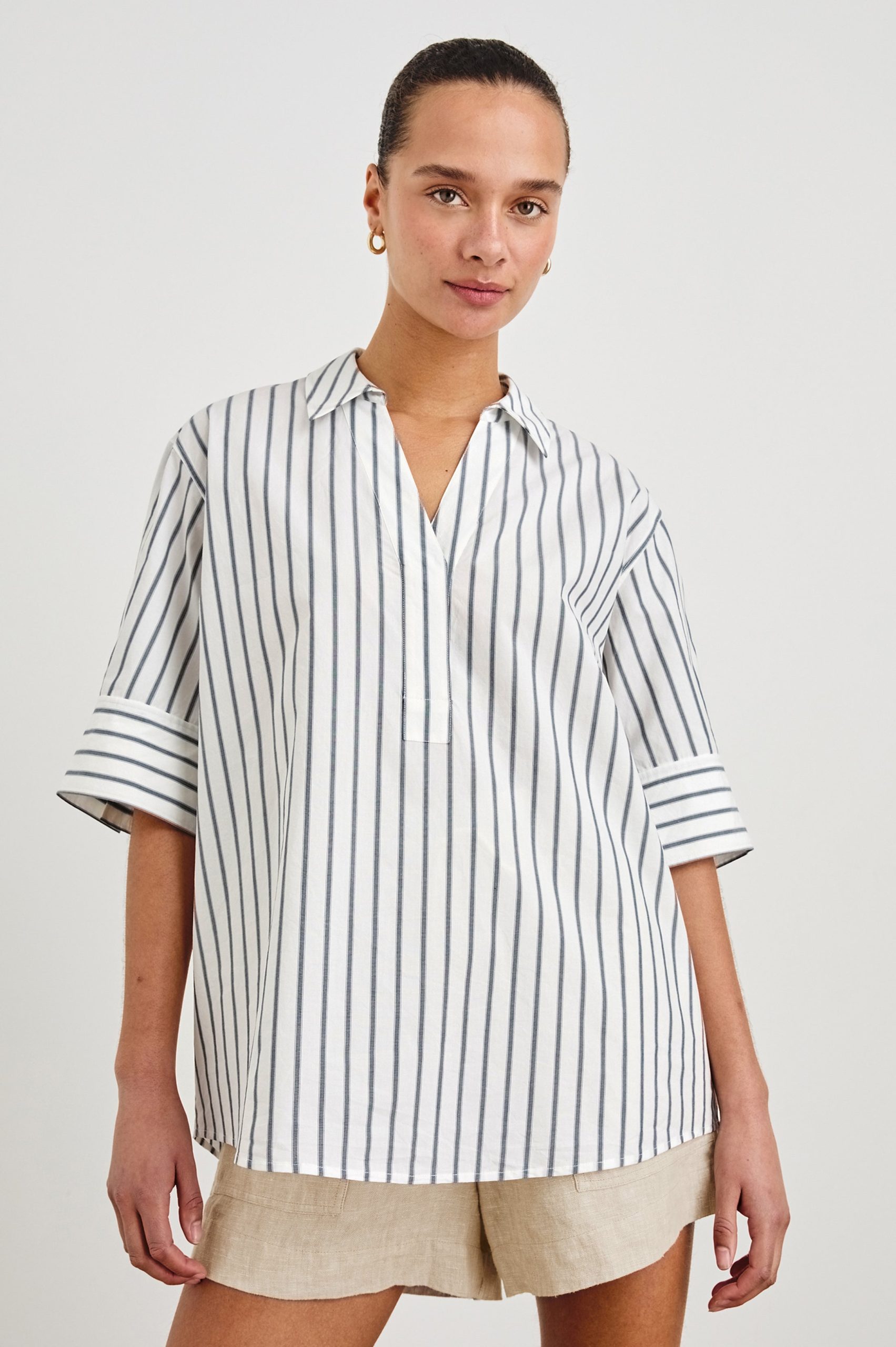 JUDA TOP - CHALK SLATE STRIPE - Image 6
