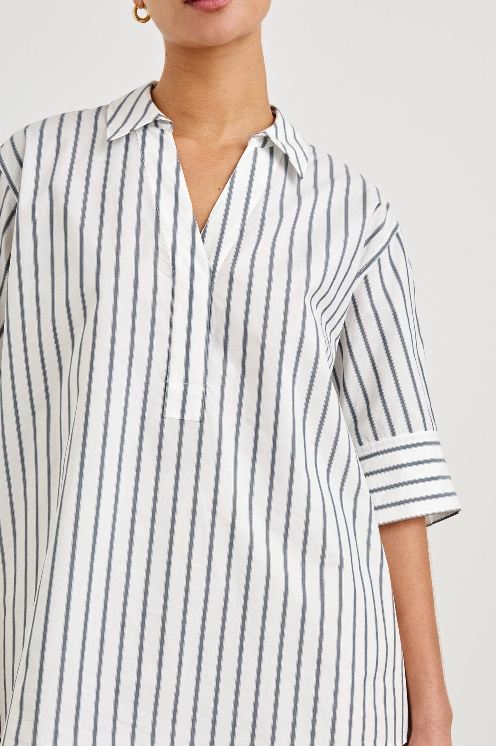 JUDA TOP - CHALK SLATE STRIPE - Image 2