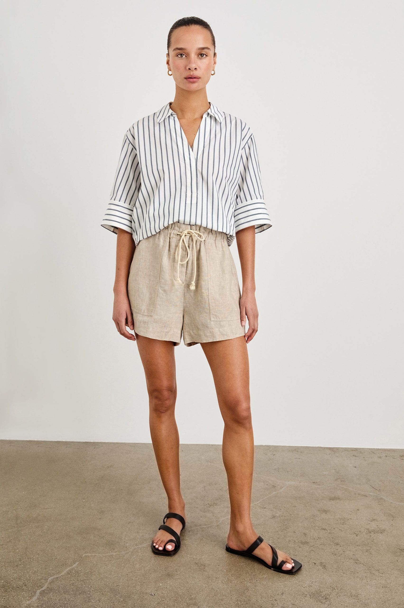 JUDA TOP - CHALK SLATE STRIPE - Image 7