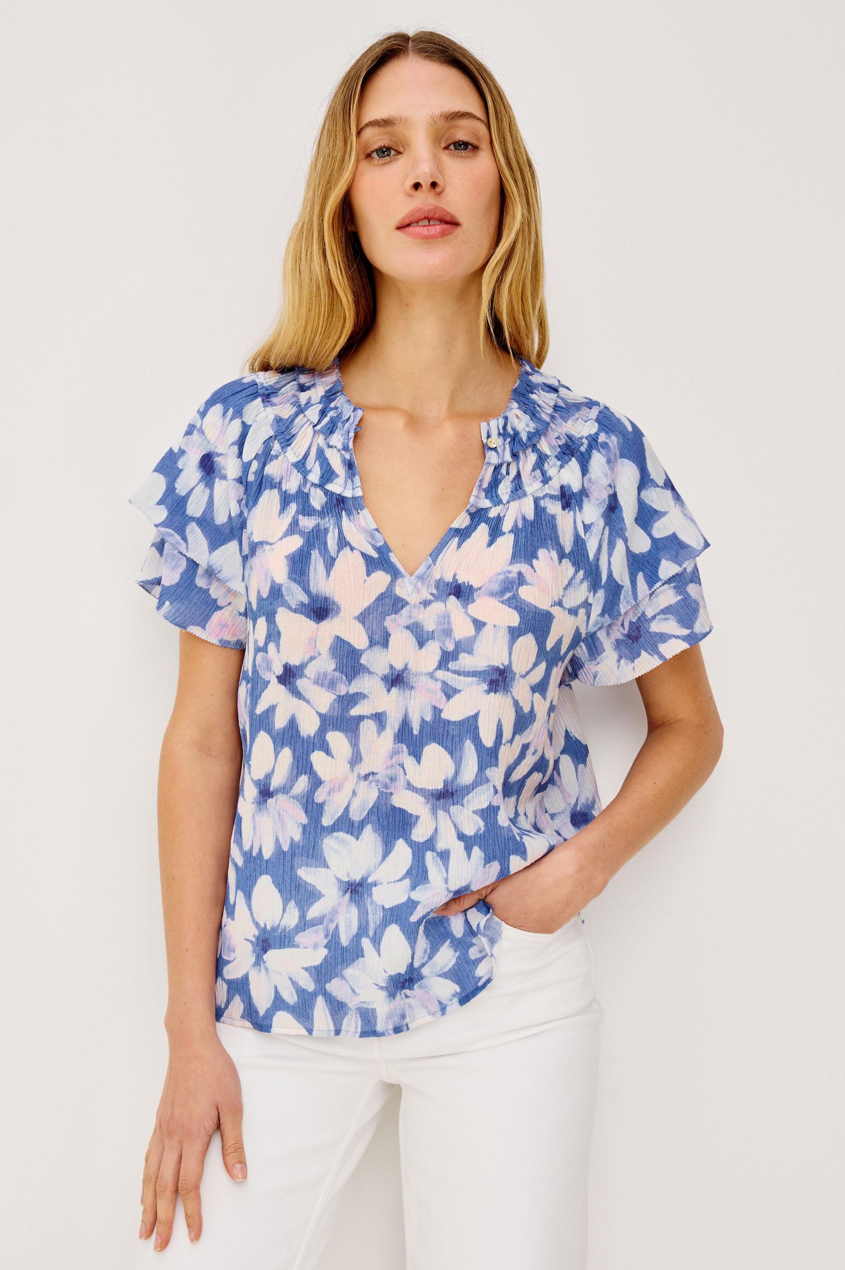 KAMILA TOP - BLUE AMARANTH