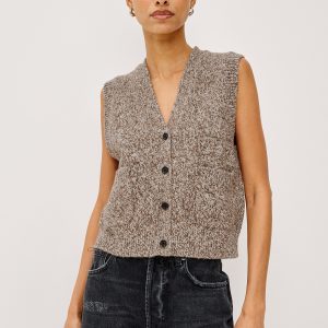 KASMIR VEST - BROWN MELANGE