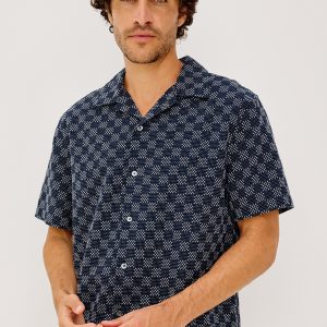 KIN SHIRT - NAVY SASHIKO