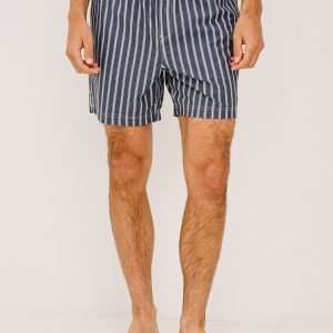 LA BREA SWIM SHORT - NAVY CREAM STRIPE
