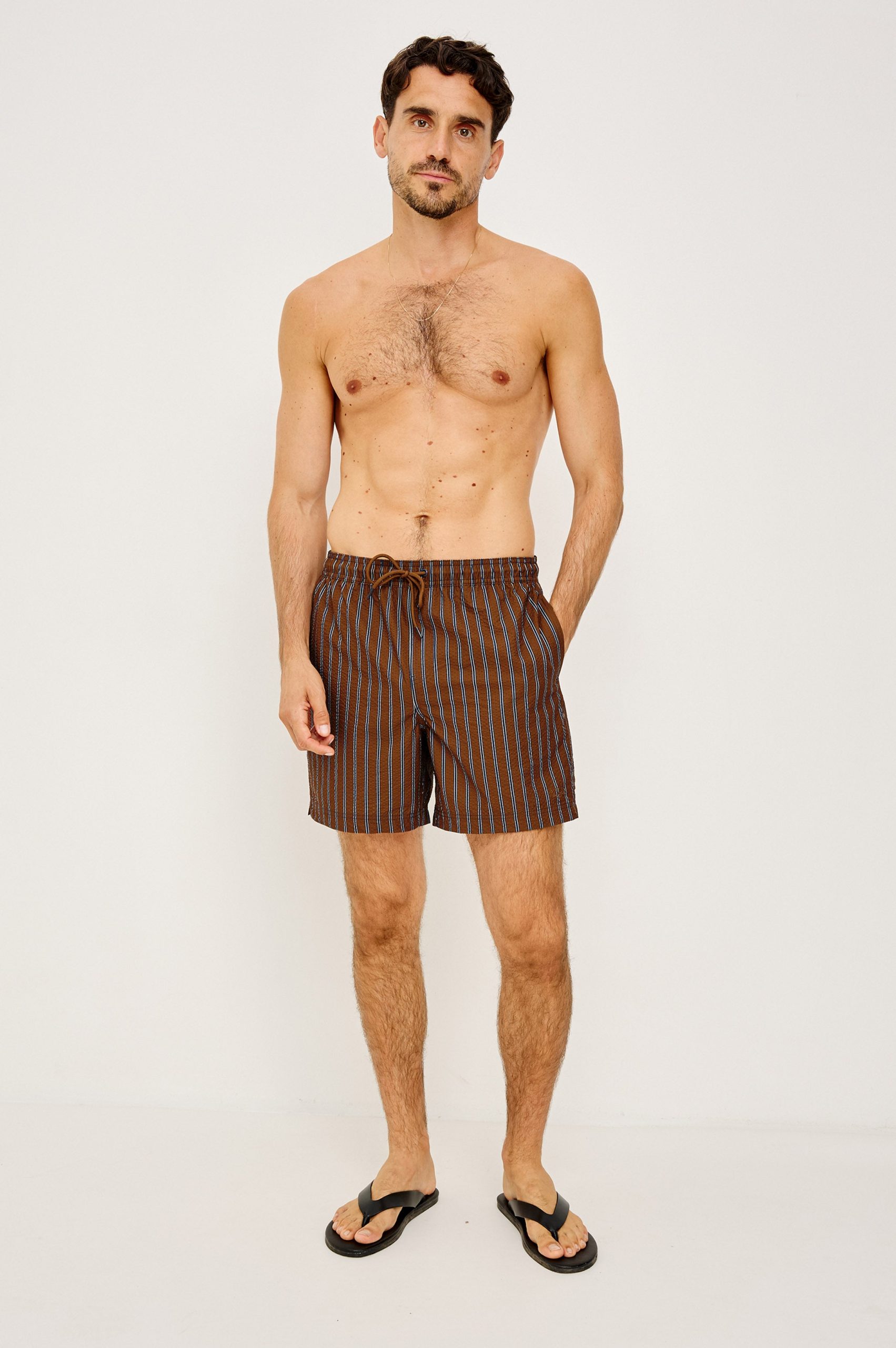 LA BREA SWIM SHORT - RUST NAVY STRIPE - Image 3