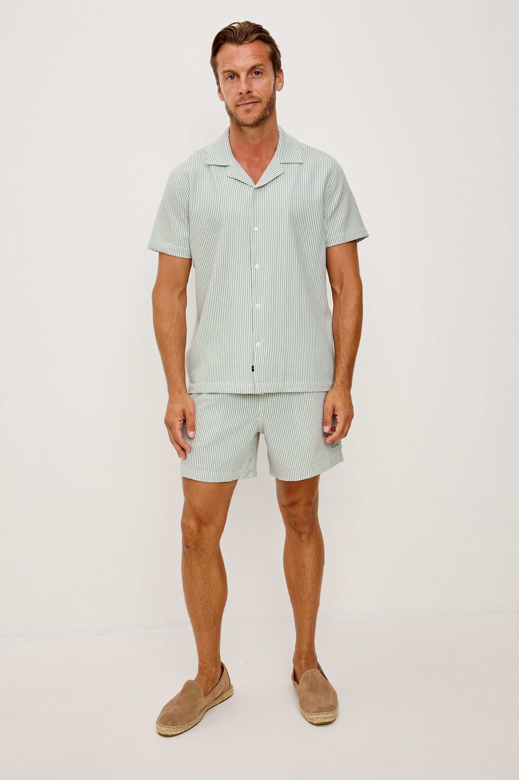 LA BREA SWIM SHORT - SAGE WHITE SEERSUCKER - Image 2