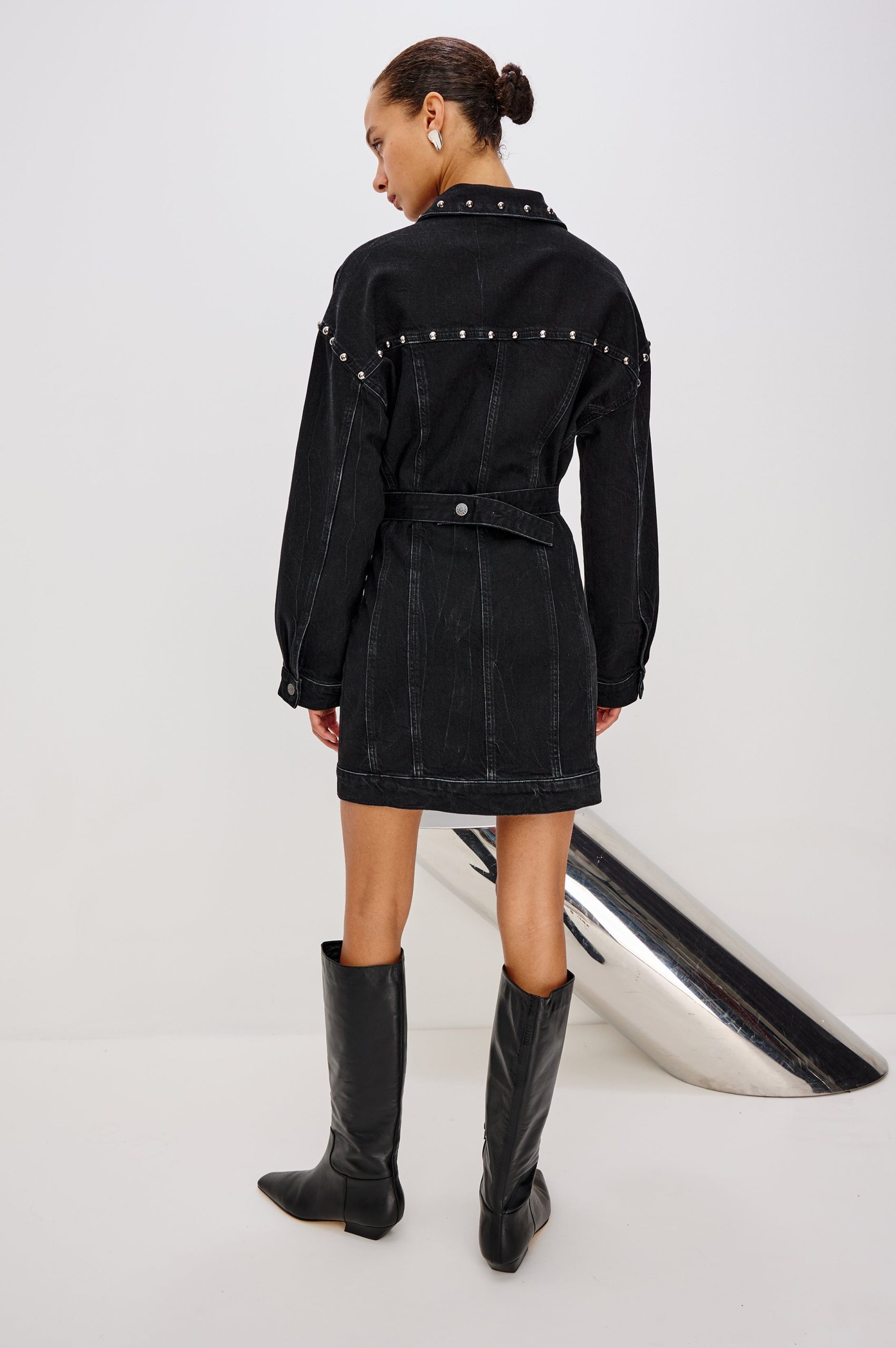 LADERA DRESS - BLACK STONE STUDDED - Image 5