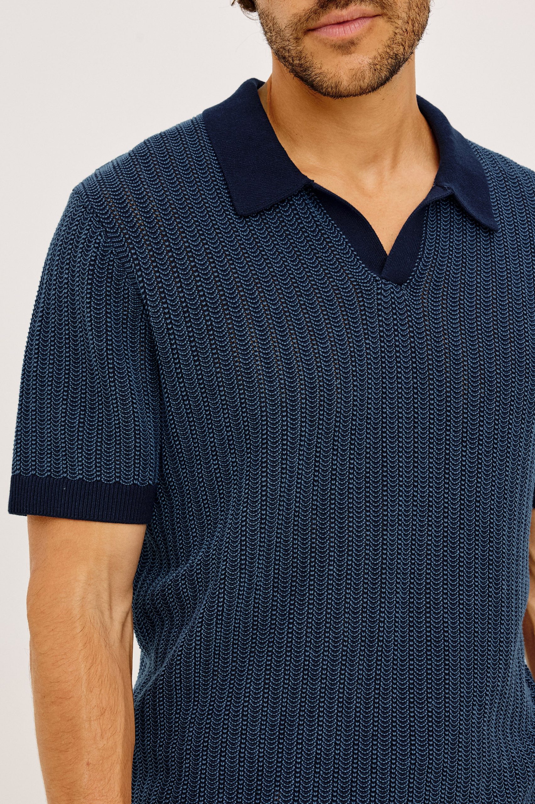 LANGLEY POLO SHIRT - NAVY MARINE RIPPLE - Image 2
