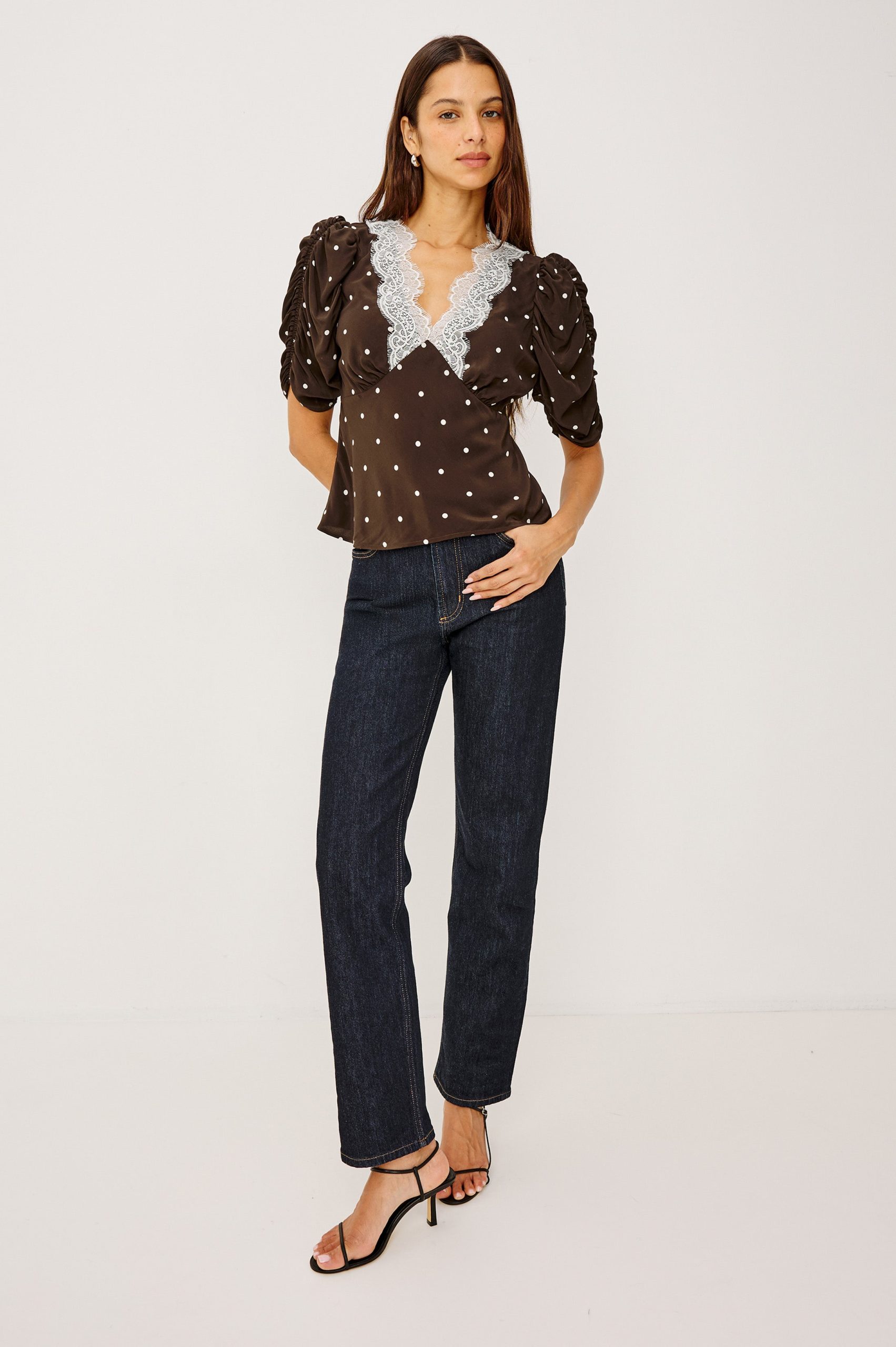 LAZARA TOP - COCOA POLKA DOTS - Image 3